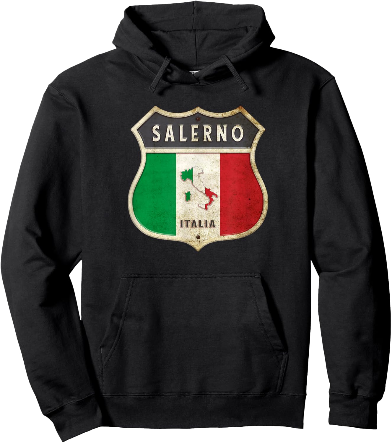 Salerno Italy coat of arms flags city Hoodie - Hoodie | Black