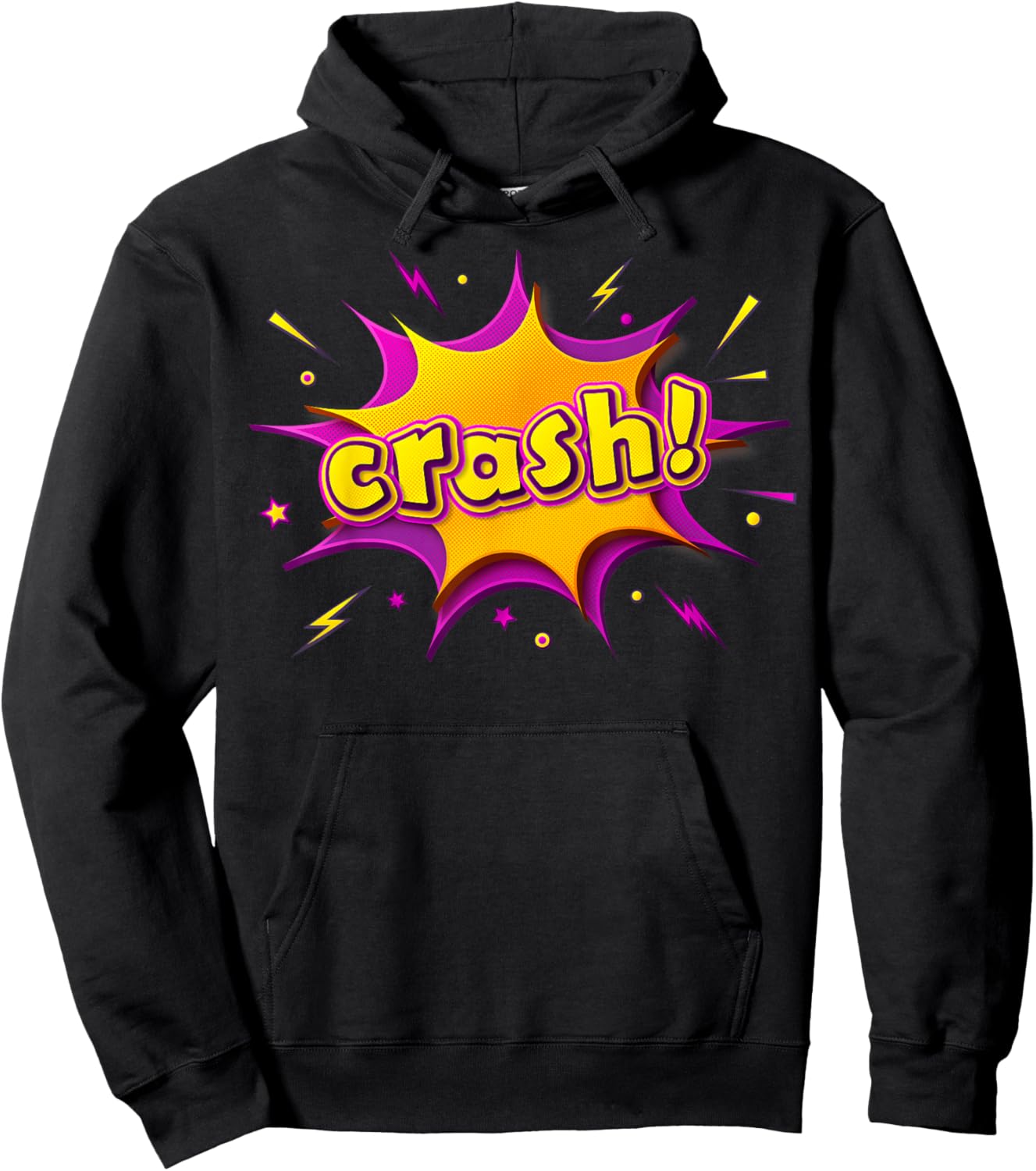 CRASH ! T Shirt | Amazing Graphic Hoodie - Hoodie | Black