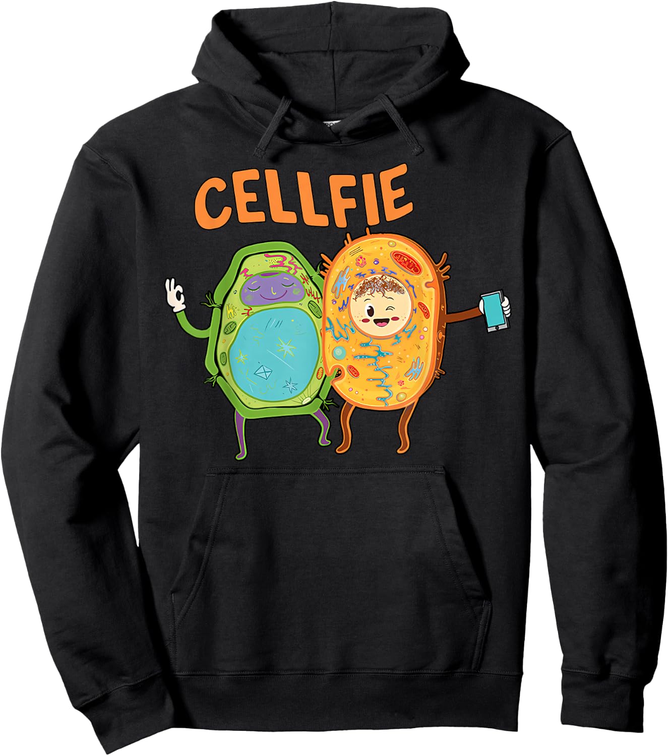 Funny Science Teacher Cellfie Biology Science Back To School Hoodie - Hoodie | Black