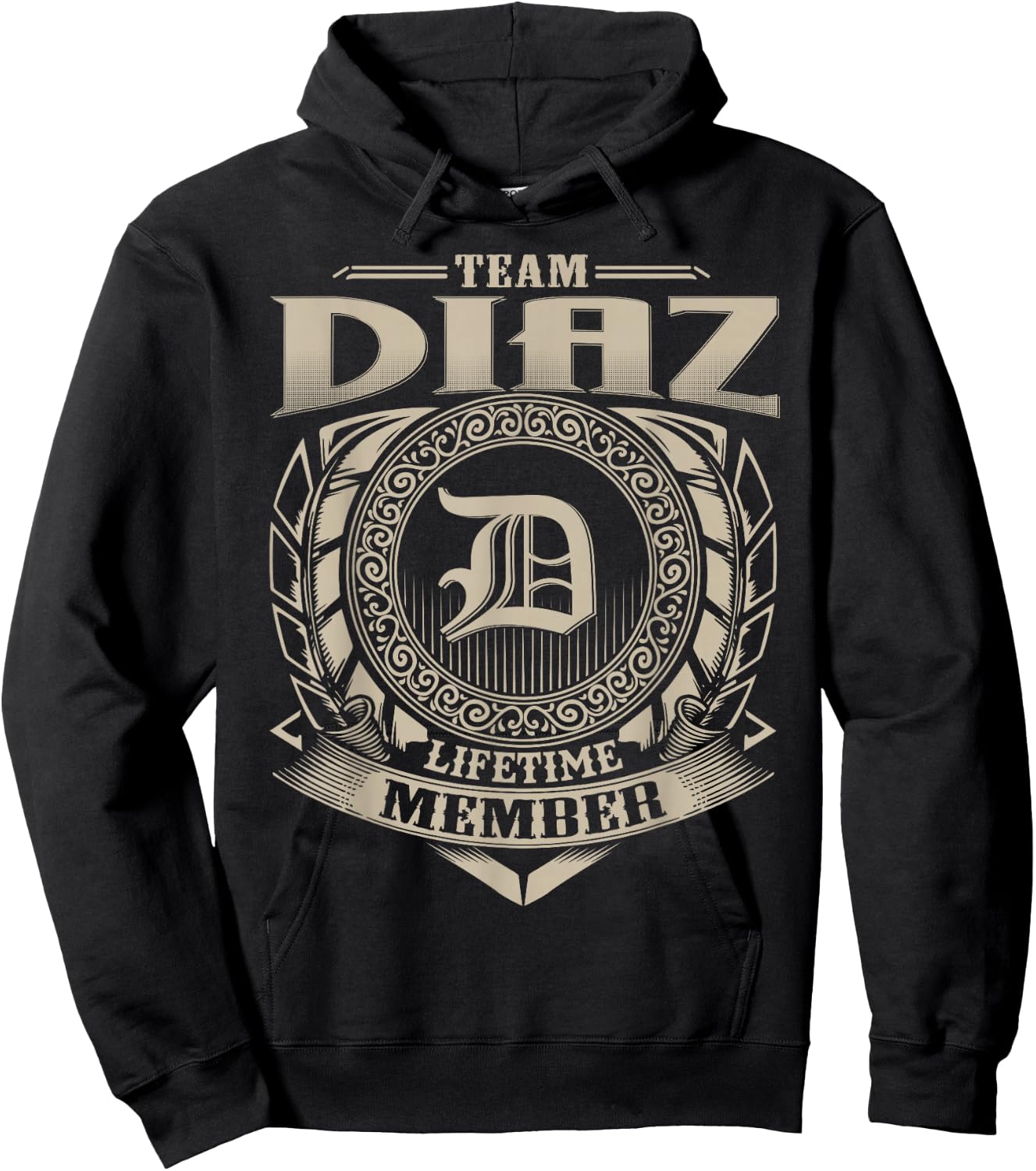 Team DIAZ Lifetime Member Vintage DIAZ Family Hoodie - Hoodie | Black