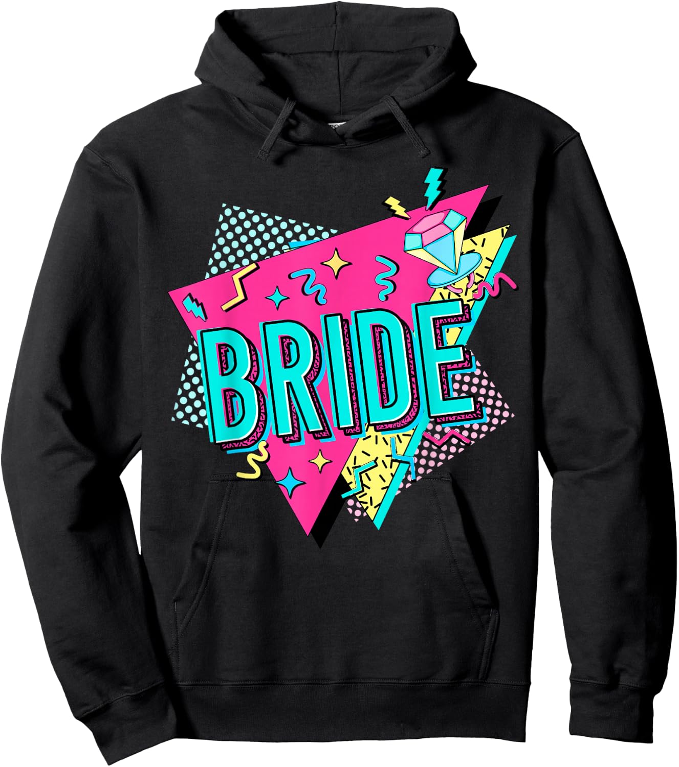 90s Bride Retro Bride of the 90s Bachelorette Party Hoodie - Hoodie | Black