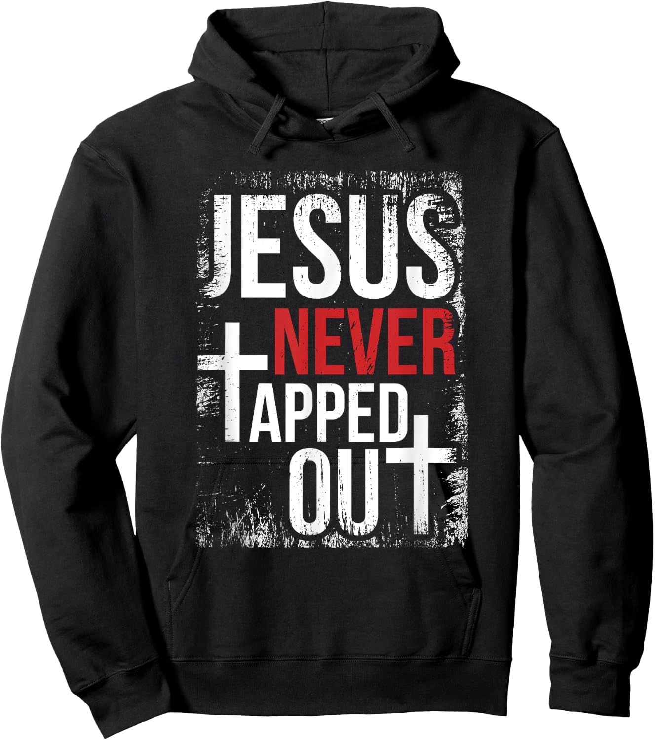 Jesus Never Tapped Out Christian Wrestling Faith Christian Hoodie - Hoodie | Black