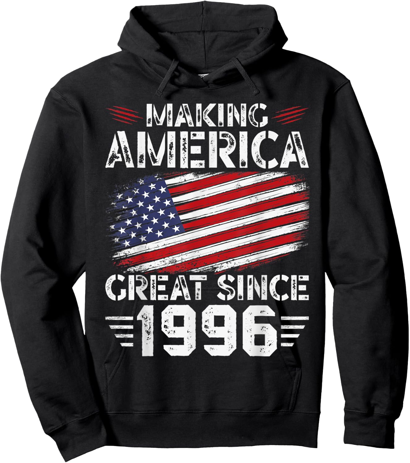 Making America Great Since 1996 American Flag Birthday Kids Men Hoodie - Hoodie | Black
