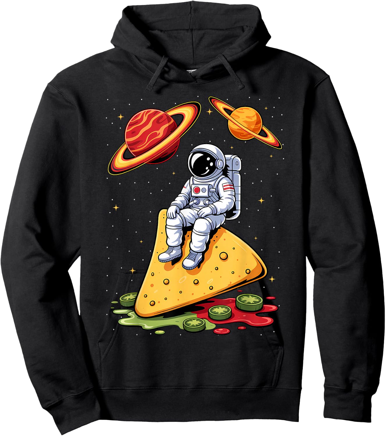 Astronaut Space Nachos Planet Stars Galaxy Cinco De Mayo Hoodie - Hoodie | Black