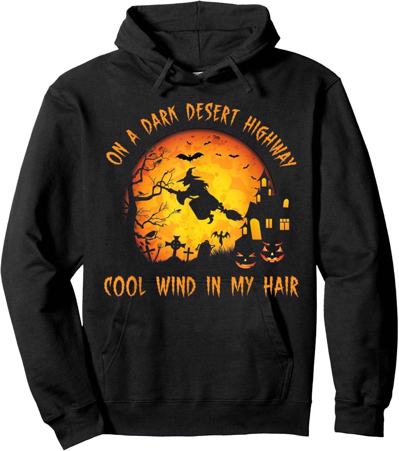 On A Dark Desert Highway-Cool Wind In My Hair Witch Hoodie - Hoodie | Black
