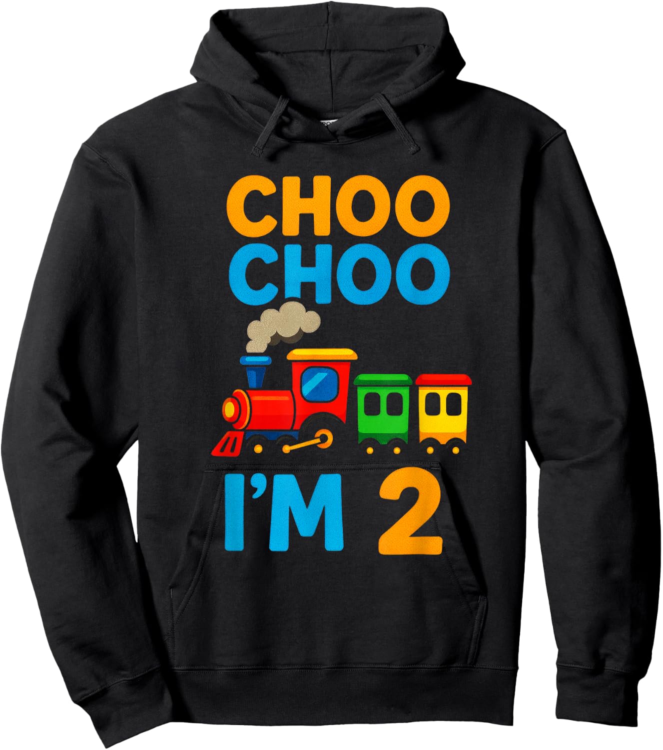 Choo Choo I'm 2 - Train Birthday Hoodie - Hoodie | Black
