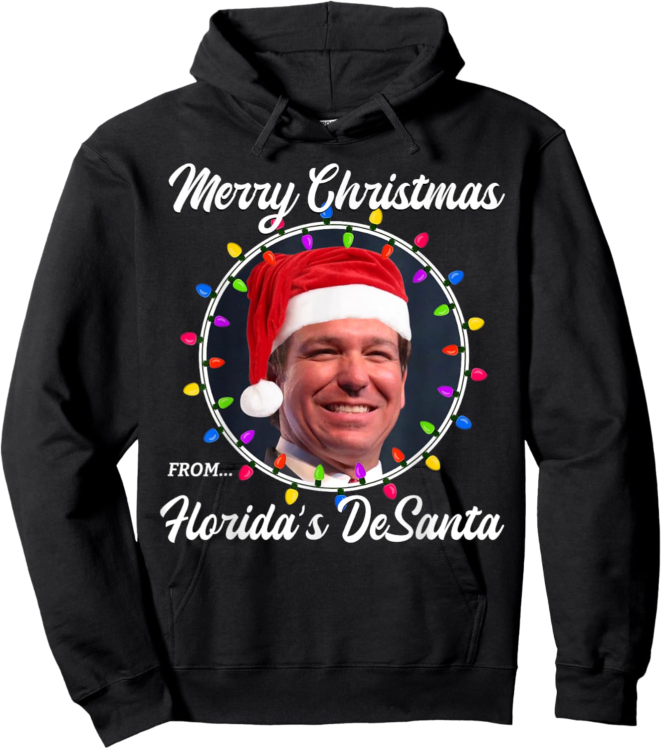 Ron DeSantis Ron DeSanta Merry Christmas Florida Vacation Hoodie - Hoodie | Black