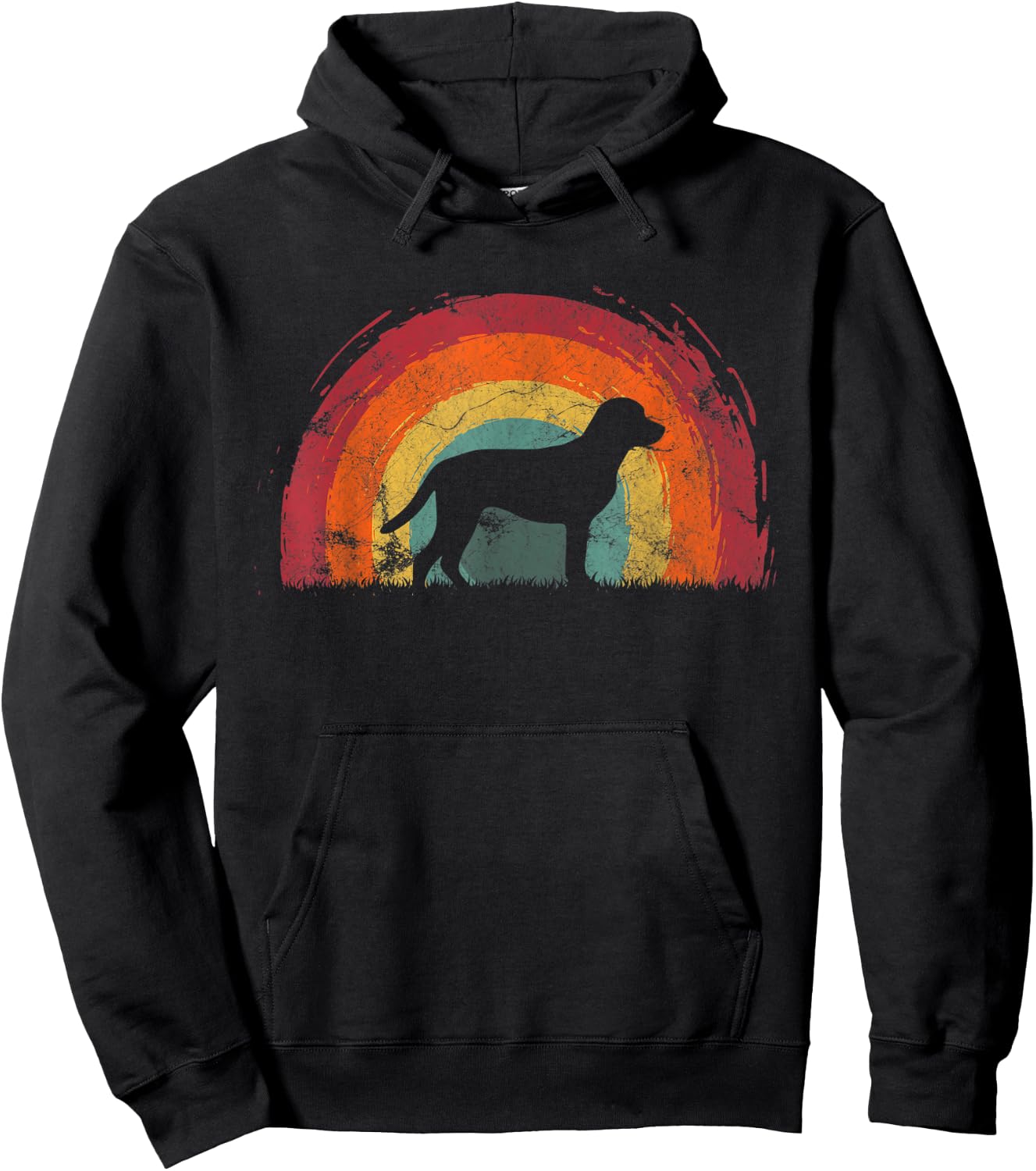 Goldador Vintage Rainbow Dog Men Women Hoodie - Hoodie | Black