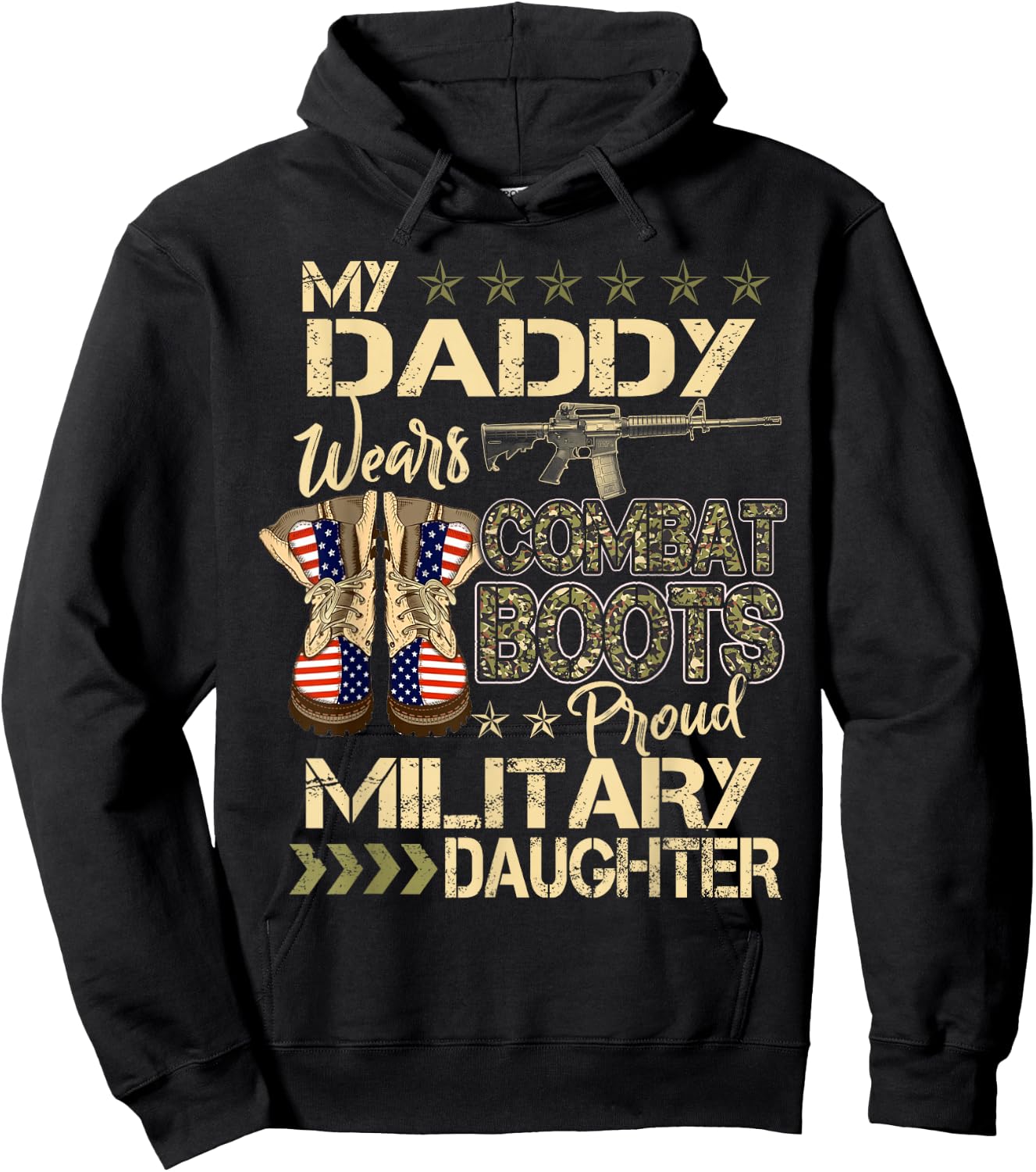 My Daddy Wears Combat Boots - Proud Military Daughter Gifts Hoodie - Hoodie | Black