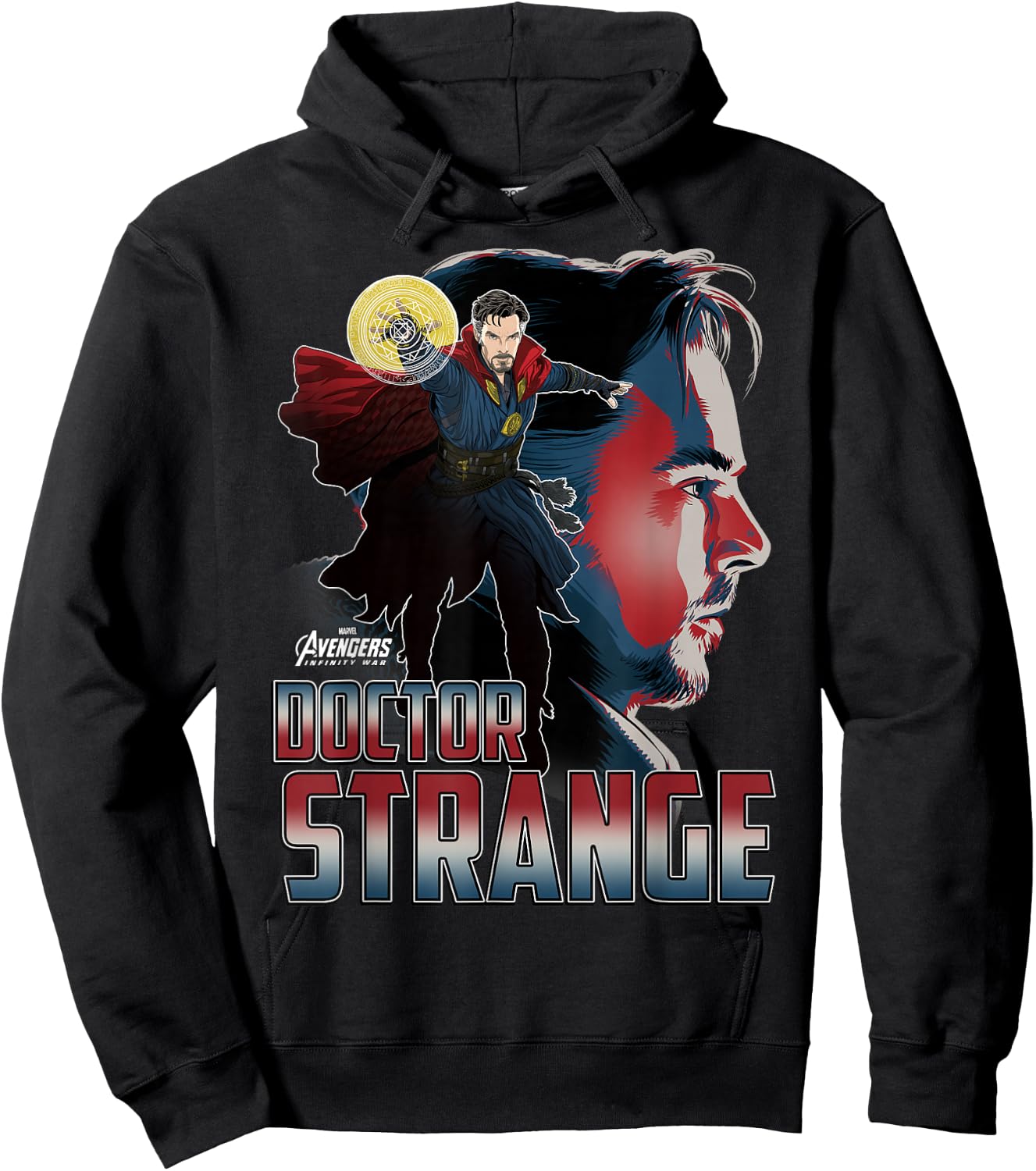 Marvel Infinity War Dr. Strange Head Profile Graphic Hoodie - Hoodie | Black