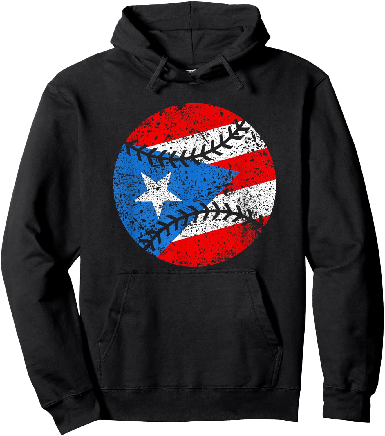 Puerto Rican Baseball Proud Boricua Flag Puerto Rico Hoodie - Hoodie | Black