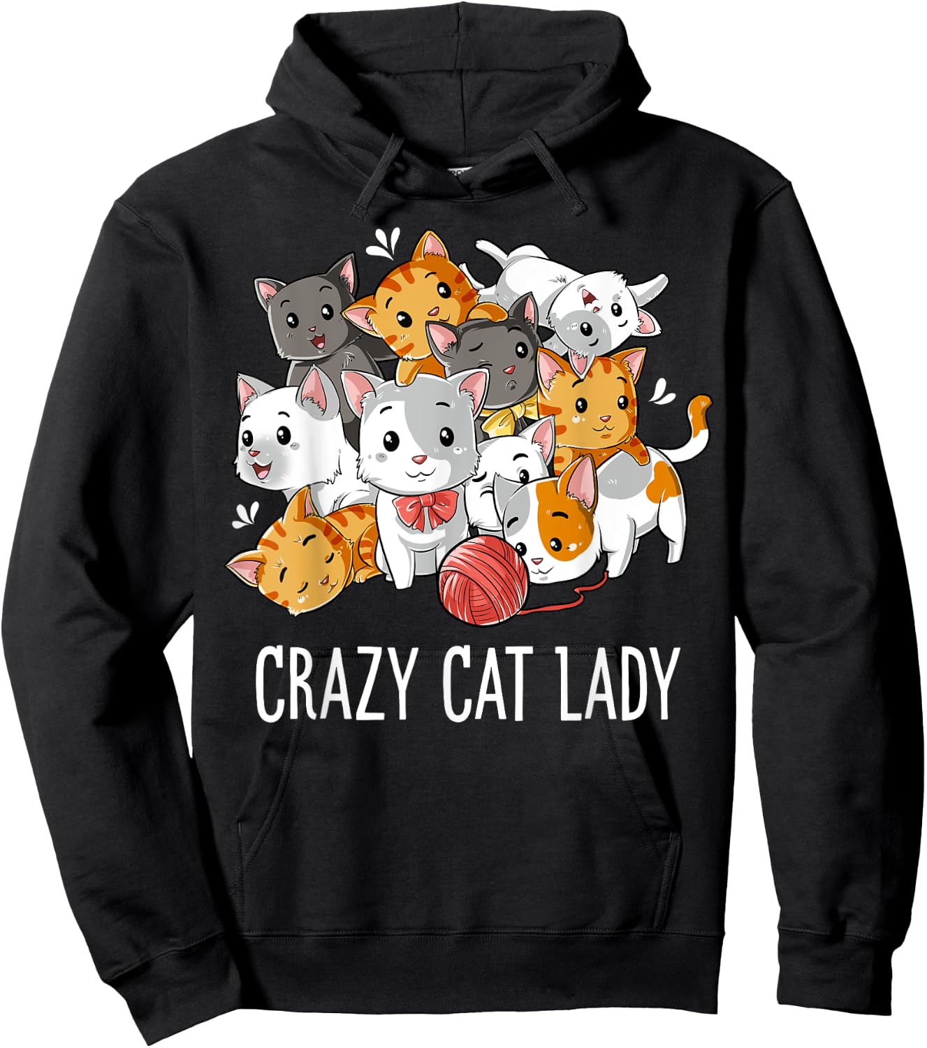 Crazy Cat Lady Funny Girls Women Kitty Kitten Animal Lover Hoodie - Hoodie | Black