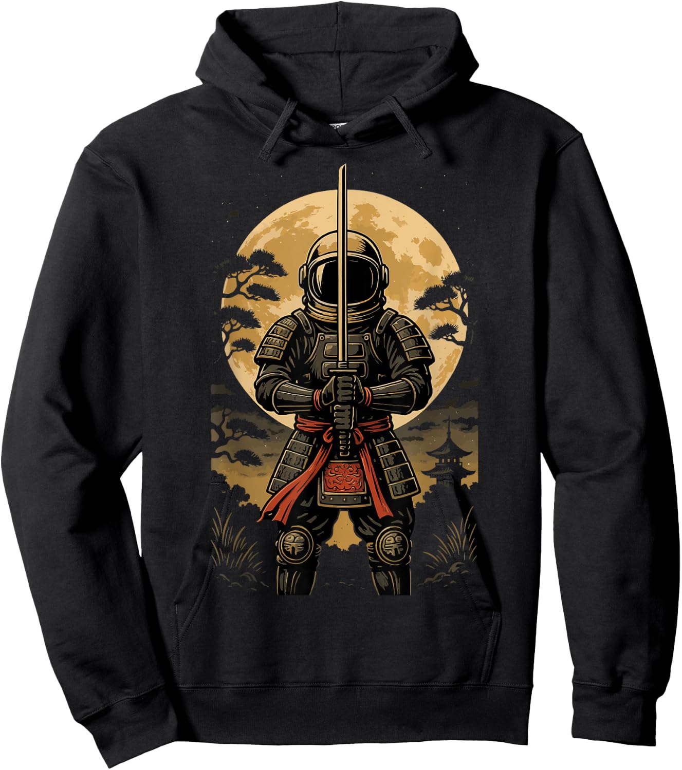 Astronaut Samurai Anime Japanese Sword Hoodie - Hoodie | Black