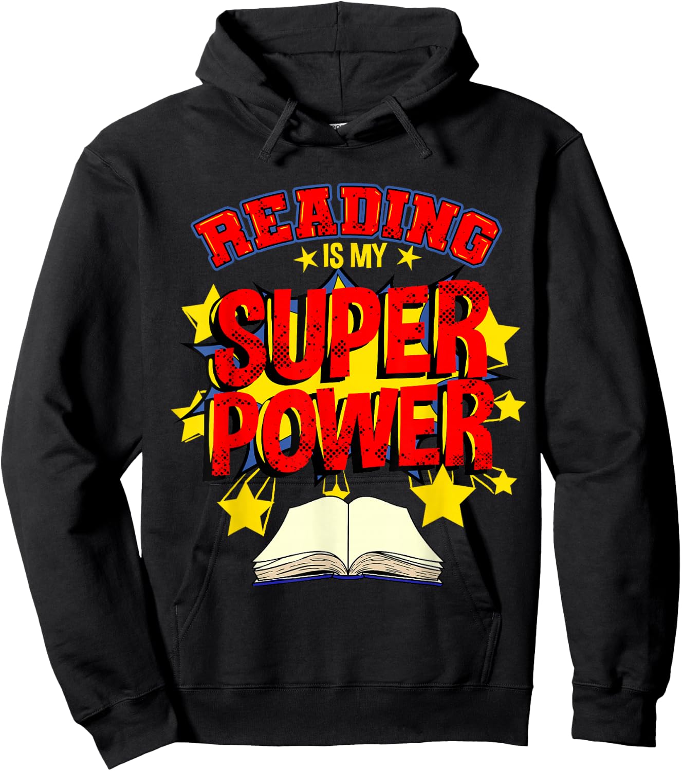 Reading Is My Superpower Comic Book Hoodie - Hoodie | Black