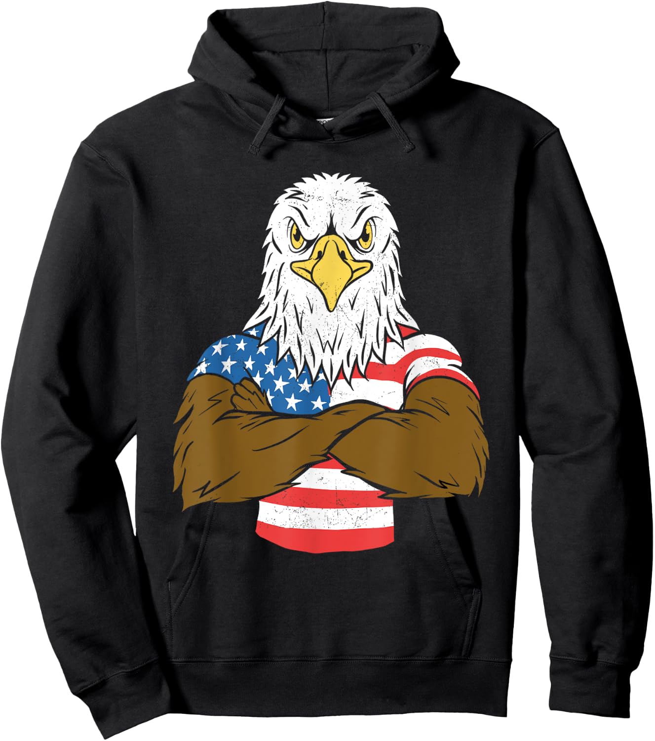 Patriotic Bald Eagle - USA American Flag 4th of July Fourth Hoodie - Hoodie | Black
