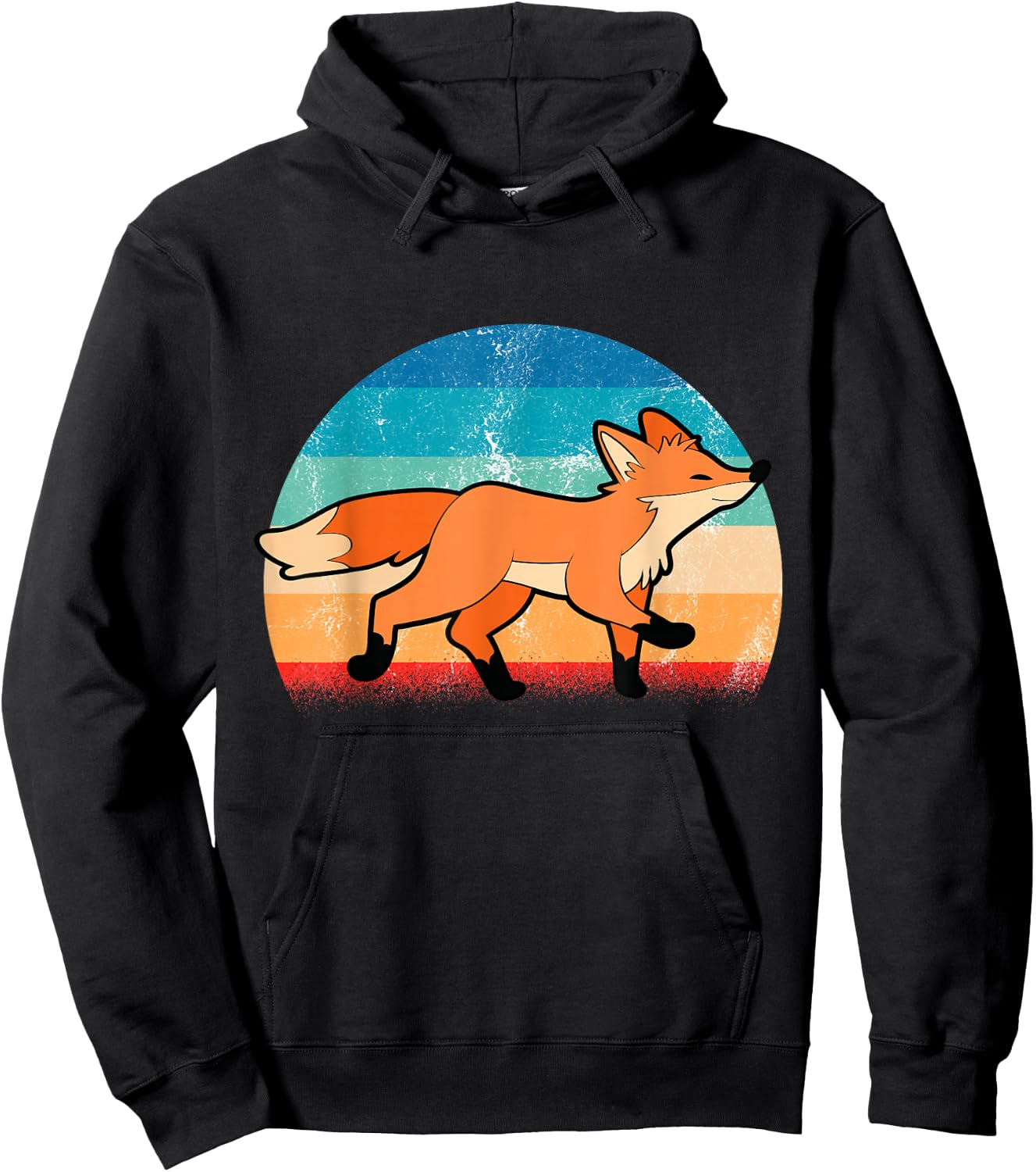 Fox Red Foxes Girls' Smart Vintage Wildlife Hoodie - Hoodie | Black