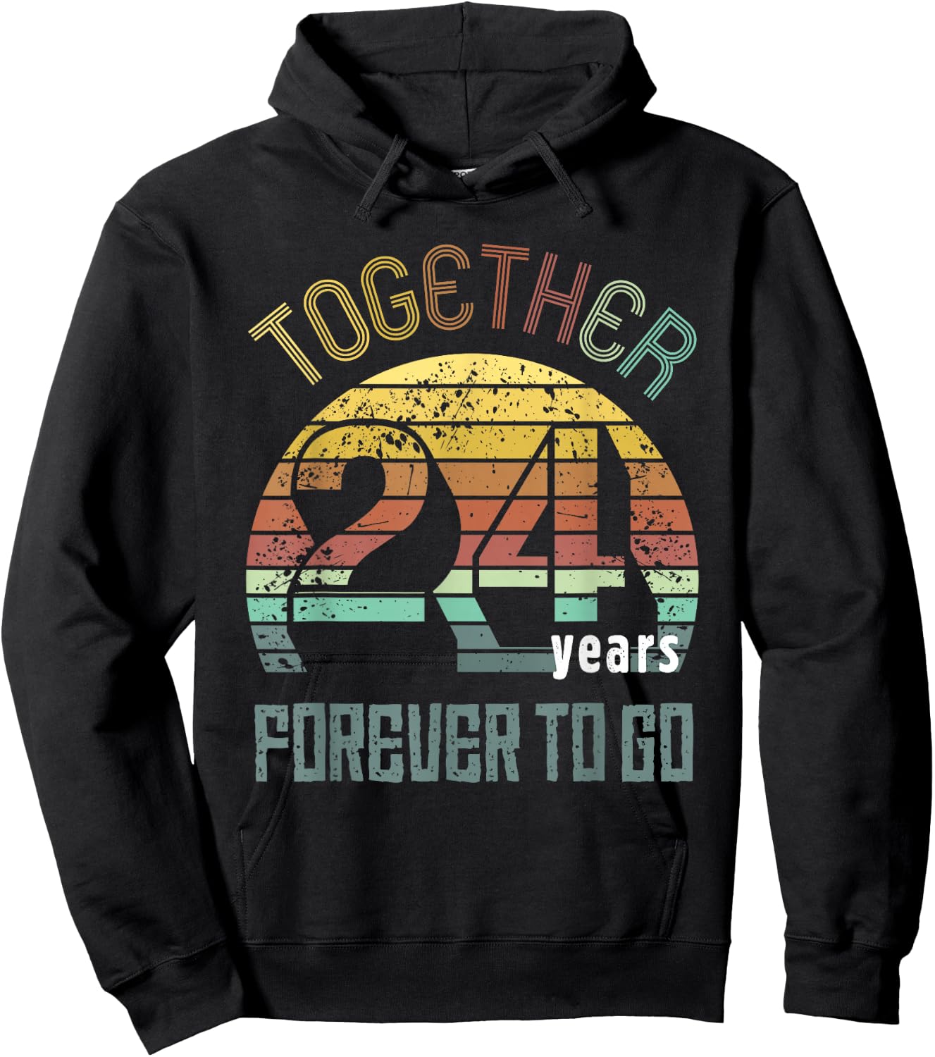 24 Wedding Anniversary for Couple Best 24th Year of Marriage Hoodie - Hoodie | Black