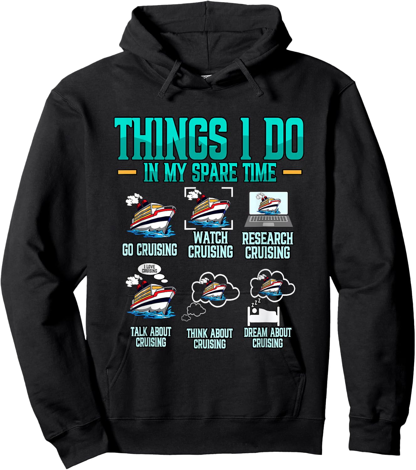 Things I Do In My Spare Time Cruising Cruise Hoodie - Hoodie | Black