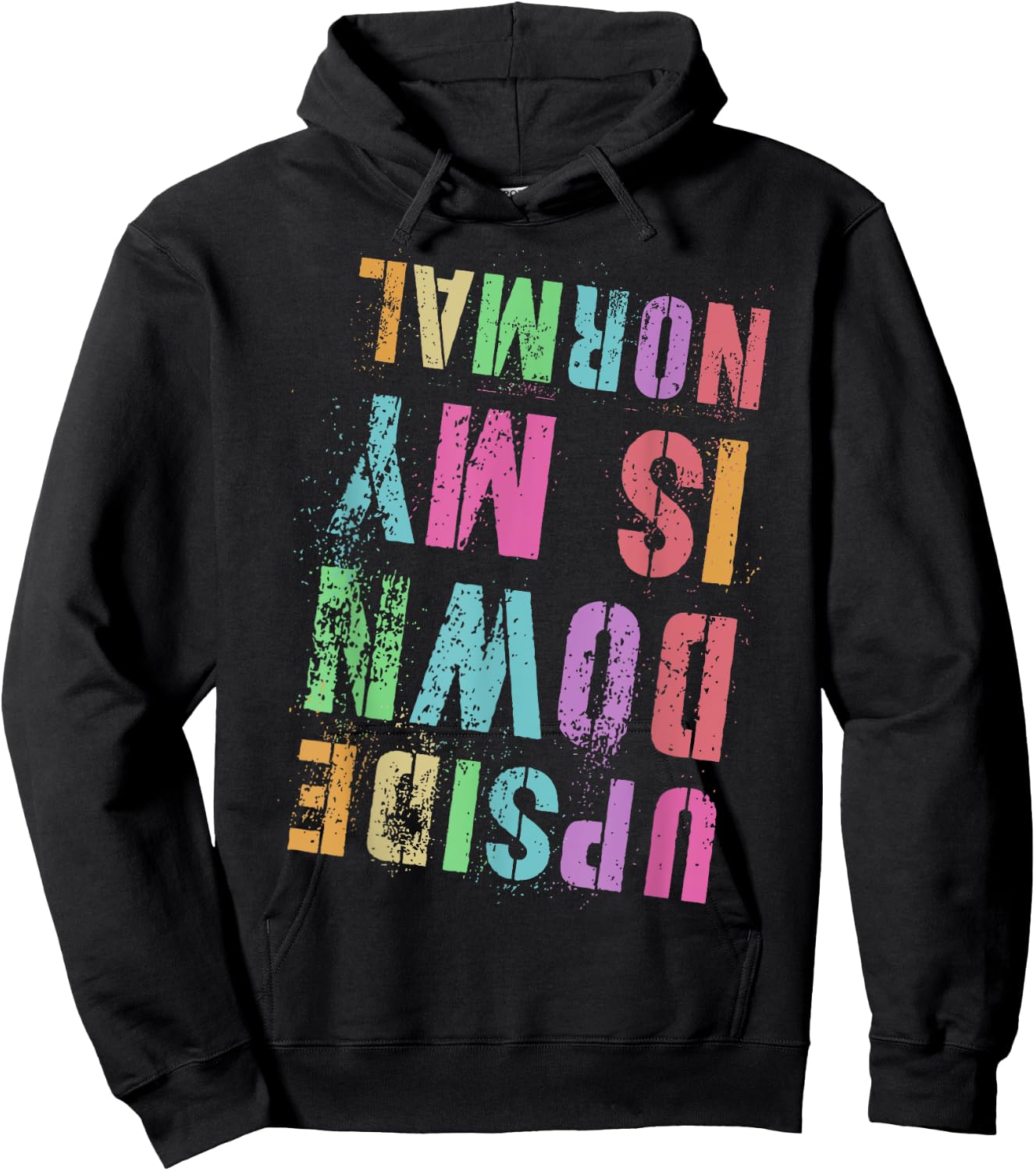 Vintage UPSIDE DOWN IS MY NORMAL Gymnastics Tumbling Tumble Hoodie - Hoodie | Black