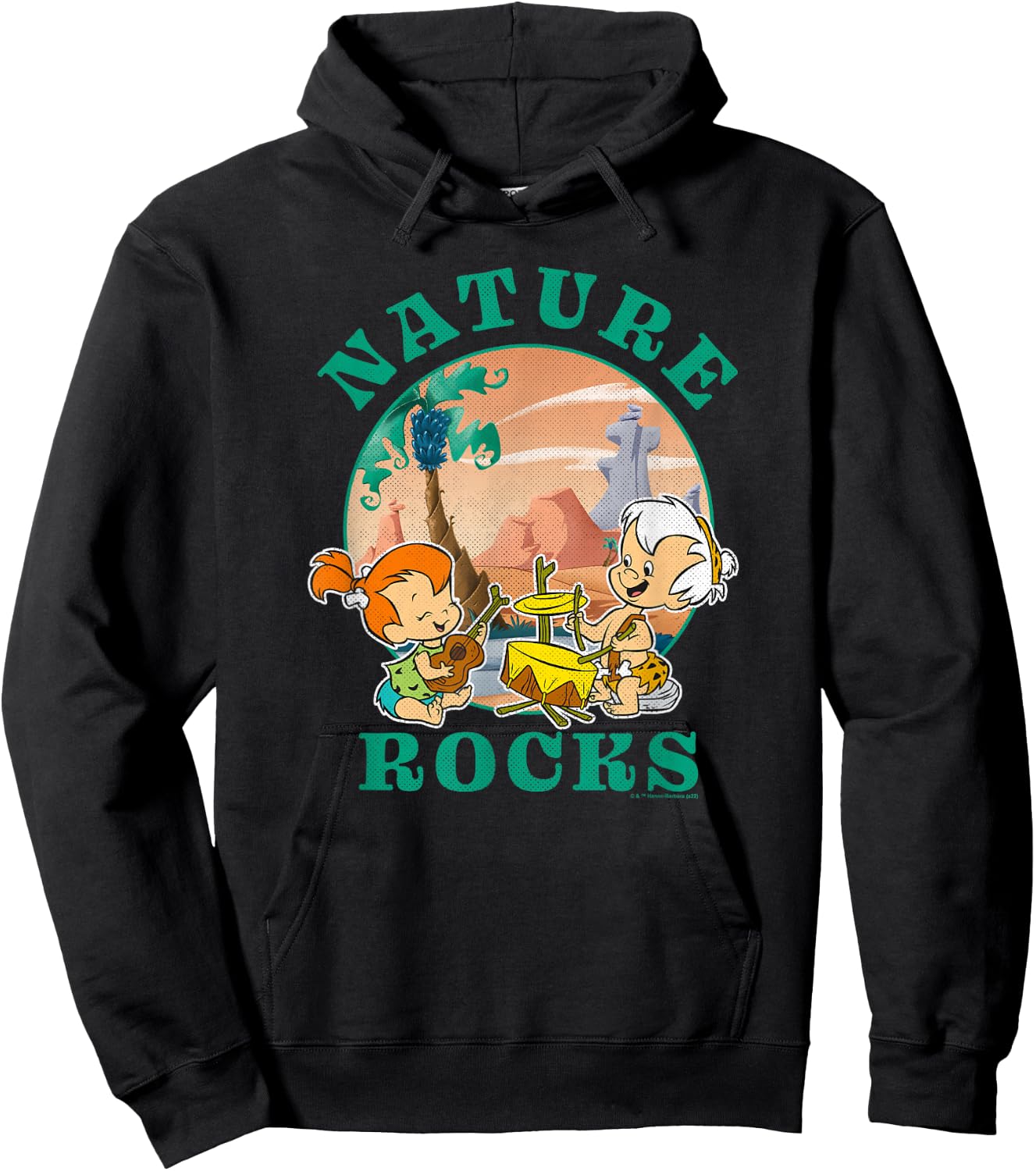 The Flintstones Pebbles & Bamm Bamm Nature Rocks Hoodie - Hoodie | Black