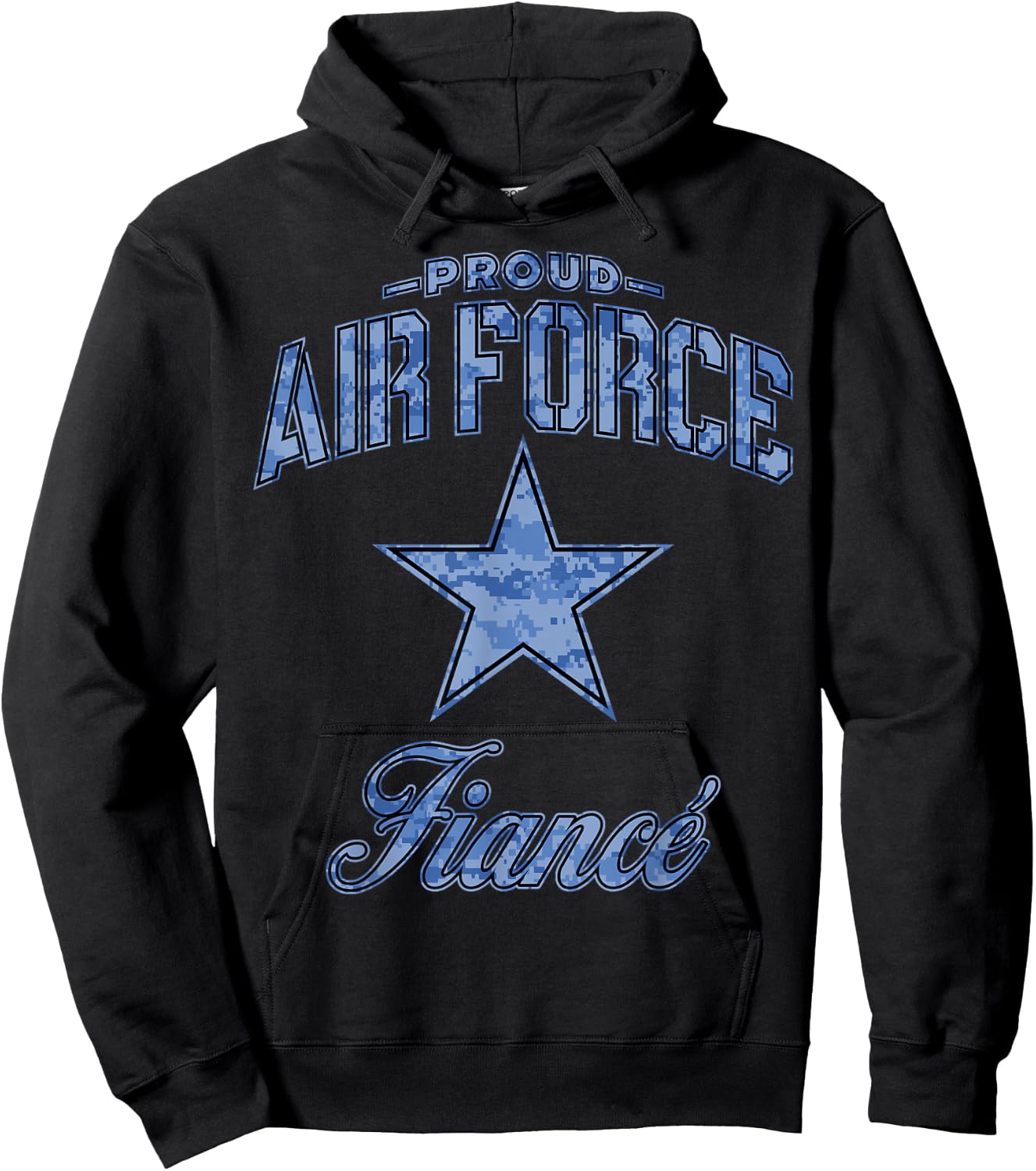 Air Force Fiance Shirt (Camo) Hoodie - Hoodie | Black
