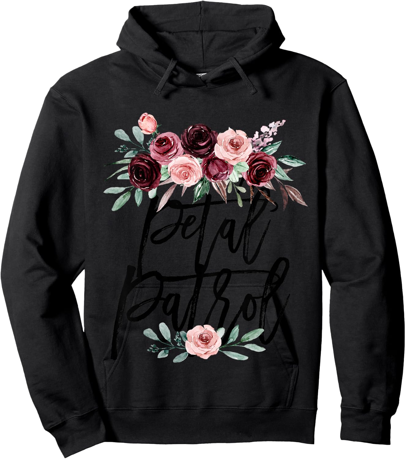 Bridesmaid Proposal for Toddler Girls Petal Patrol Floral Hoodie - Hoodie | Black