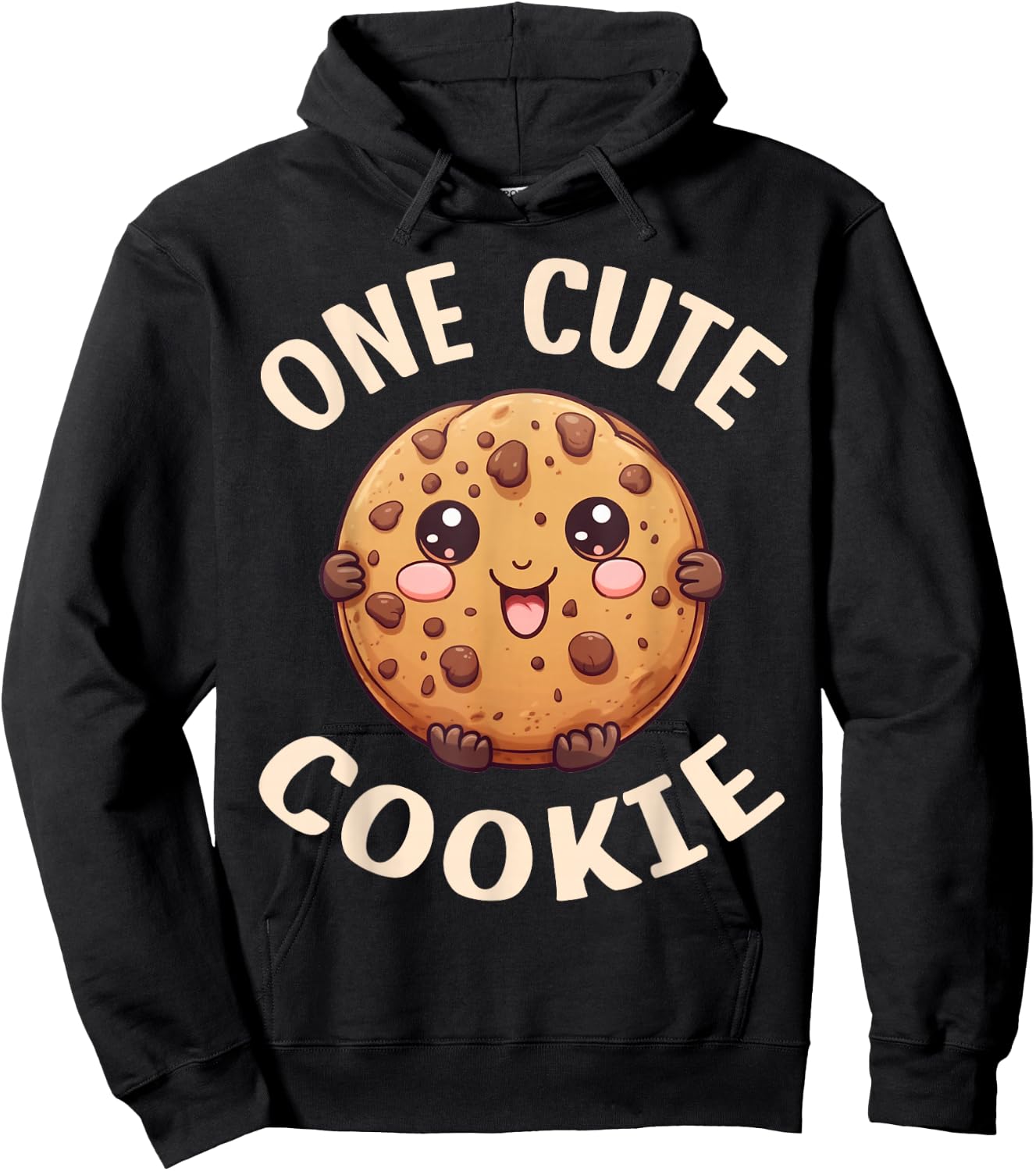 One Cute Cookie Chocolate Chip Kawaii Cookies Hoodie - Hoodie | Black