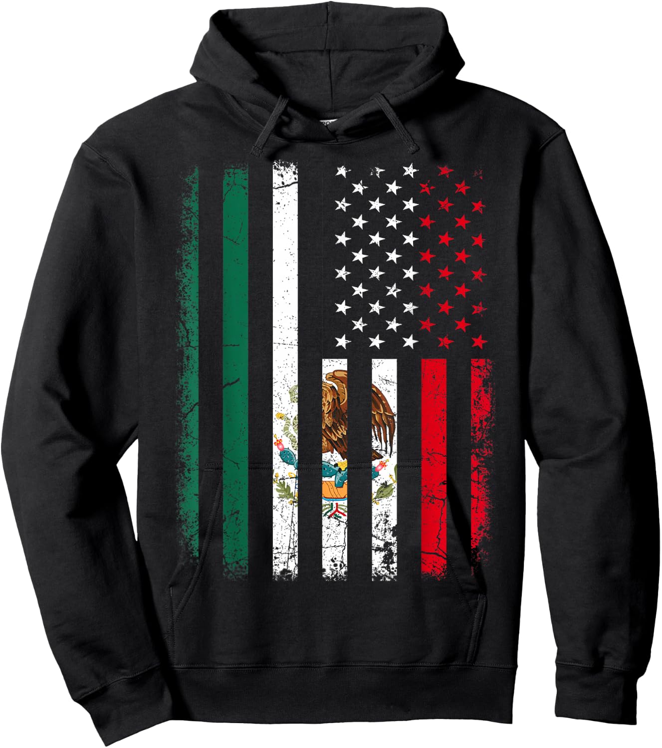 Mexican American Flag Mexican Roots Mexico America Small Hoodie - Hoodie | Black