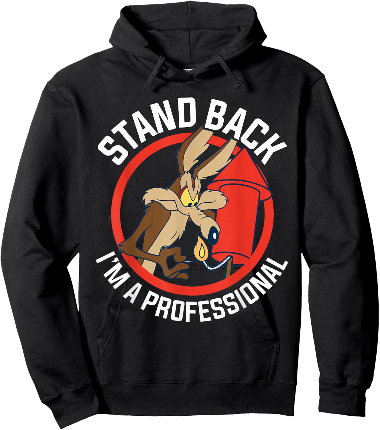 Wile E. Coyote Stand Back I'm A Professional Hoodie - Hoodie | Black