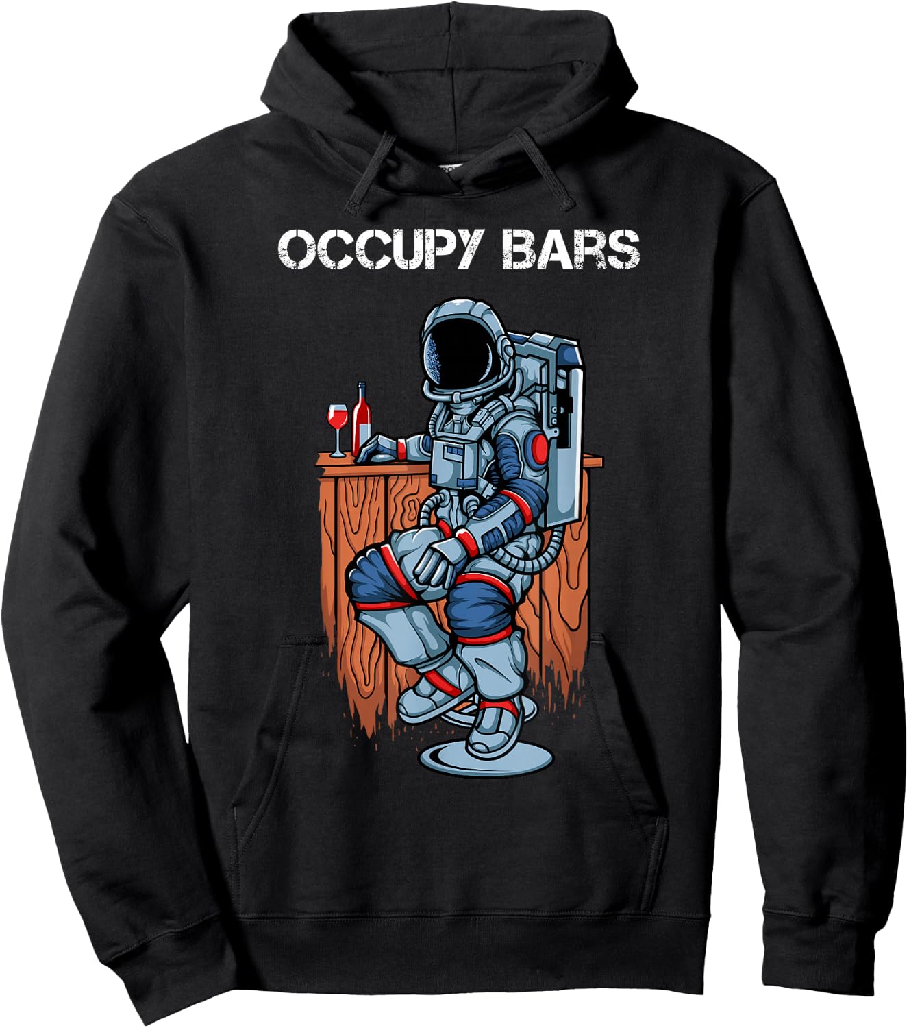 Space Force Red Planet Mars Astronaut Occupy Bars Hoodie - Hoodie | Black