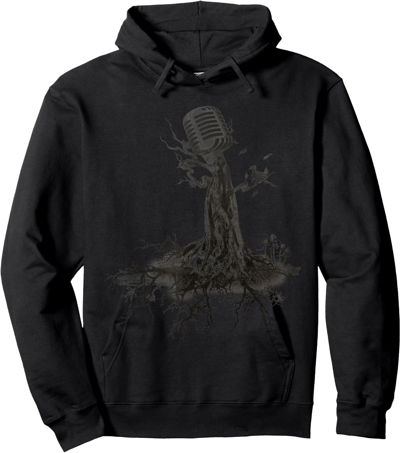 MICROPHONE TREE - roots music singer band sketch Hoodie - Hoodie | Black