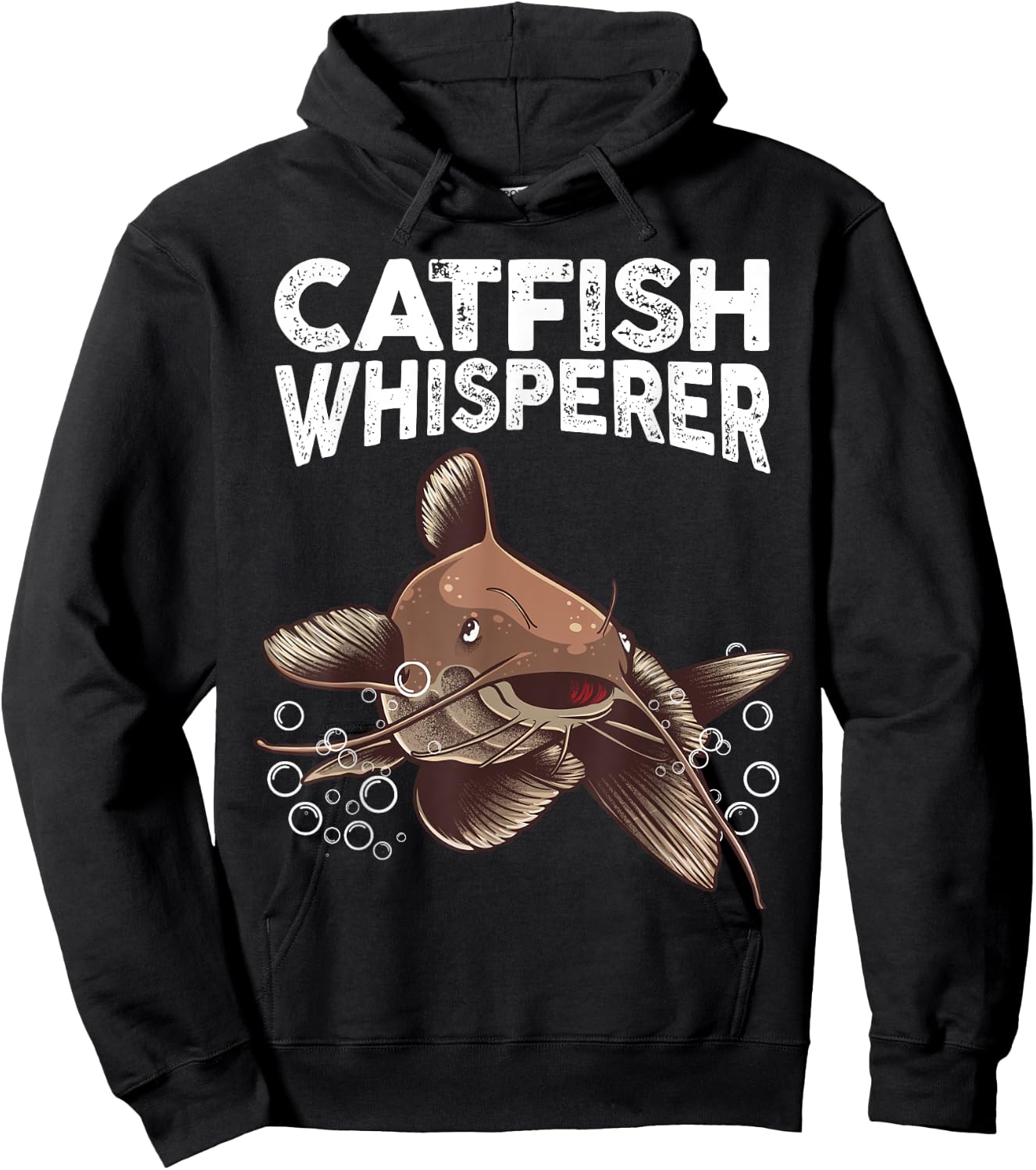 Funny Catfishing Design Men Women Catfish Hunter Whisperer Hoodie - Hoodie | Black