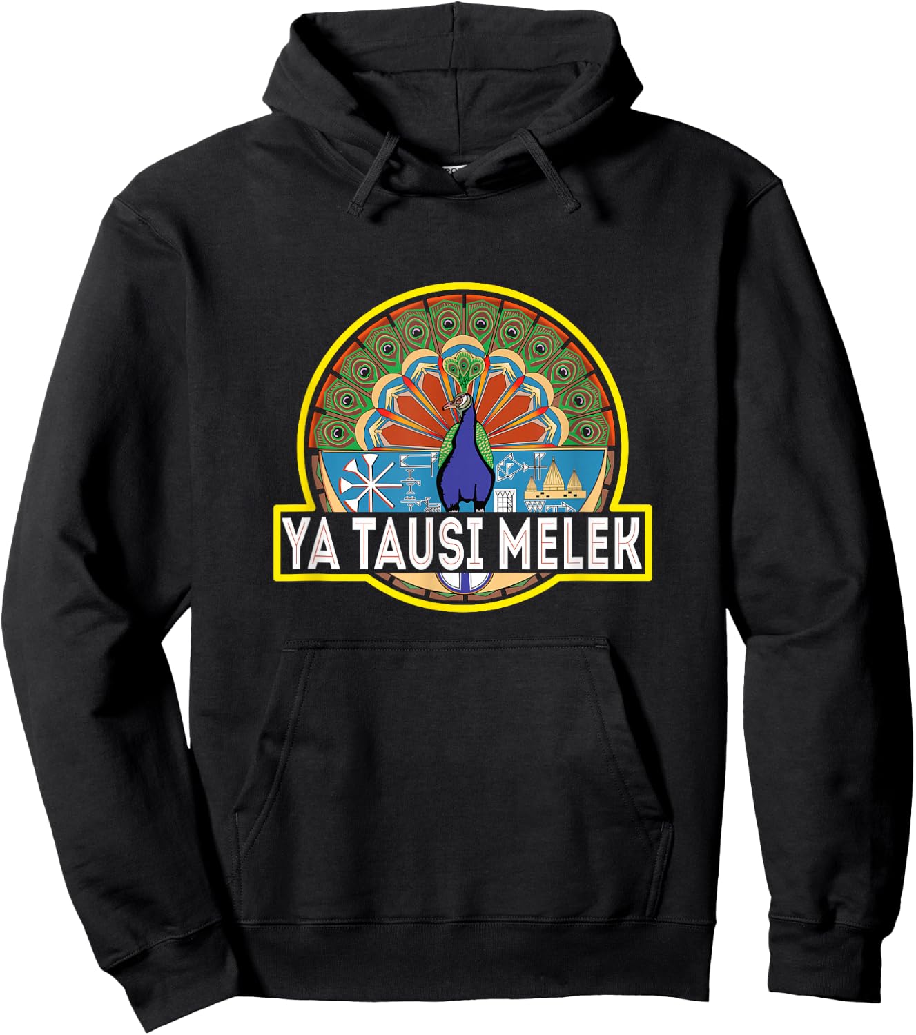 Ezidi, Peacock Angel, YaTausi Melek, Yazidi Shingal Lalish Hoodie - Hoodie | Black