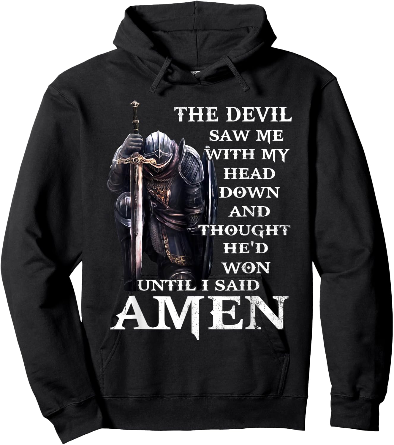 Christian Jesus The Devil Saw Me With My Head Down Hoodie - Hoodie | Black