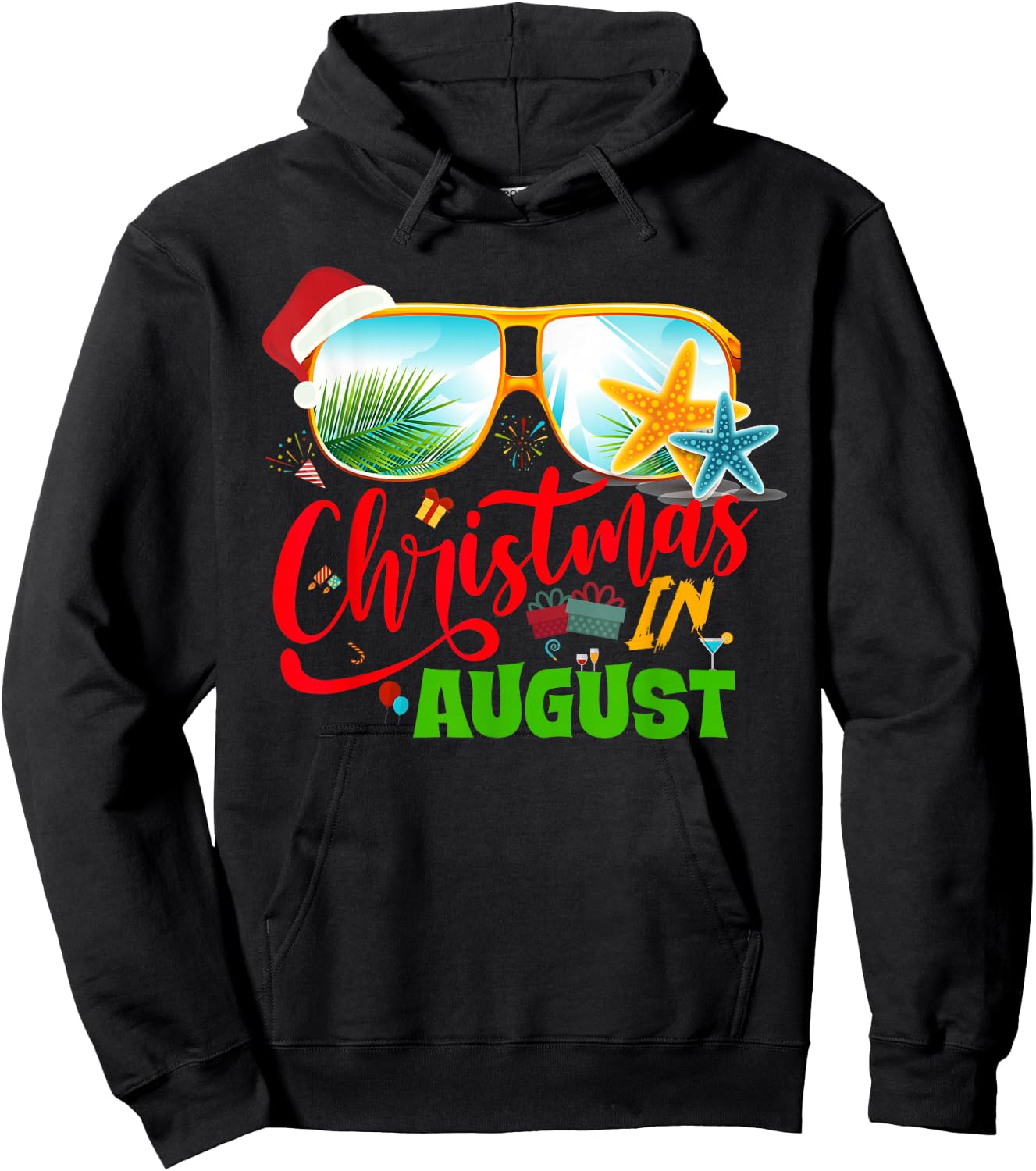 Funny Christmas in August gift Summer Reindeer Float Xmas Hoodie - Hoodie | Black