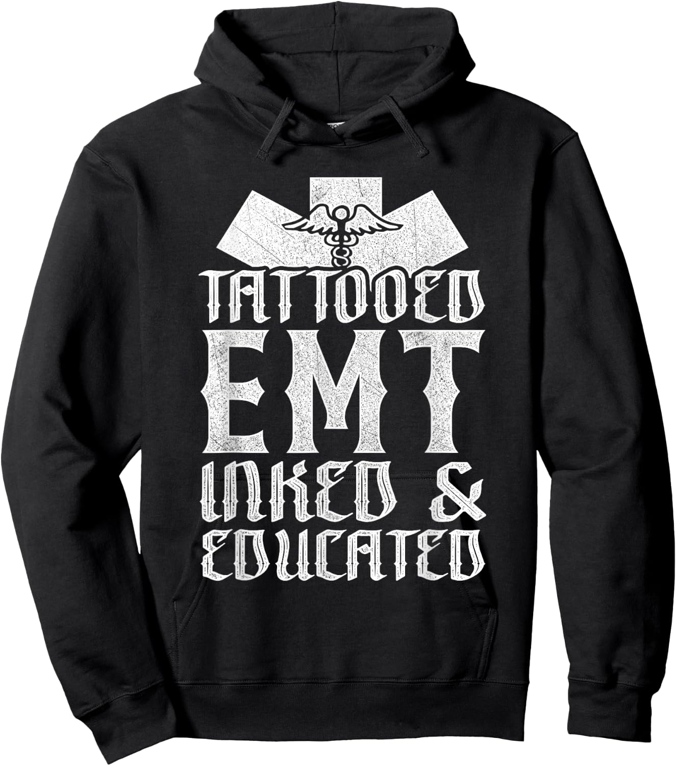 Tattooed EMT Inked & Educated Paramedic Gift Hoodie - Hoodie | Black