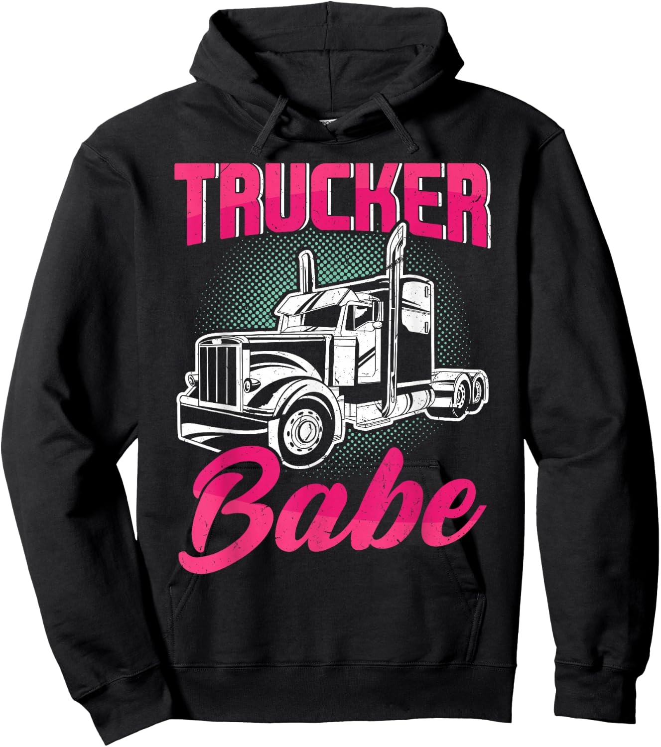 Trucker Babe Female Truck Driver Woman Trucker Hoodie - Hoodie | Black