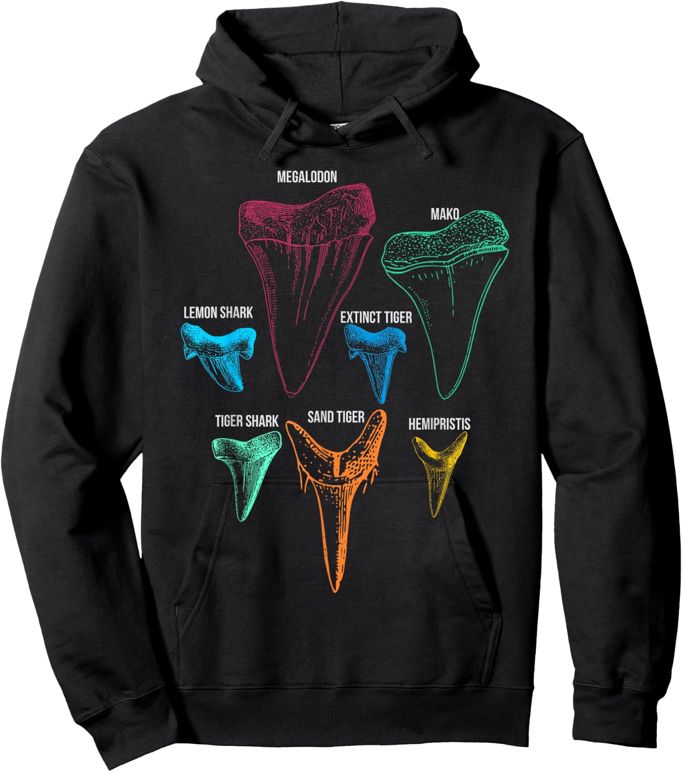 Shark Tooth Hunting Identity Key T Shirt Hoodie - Hoodie | Black