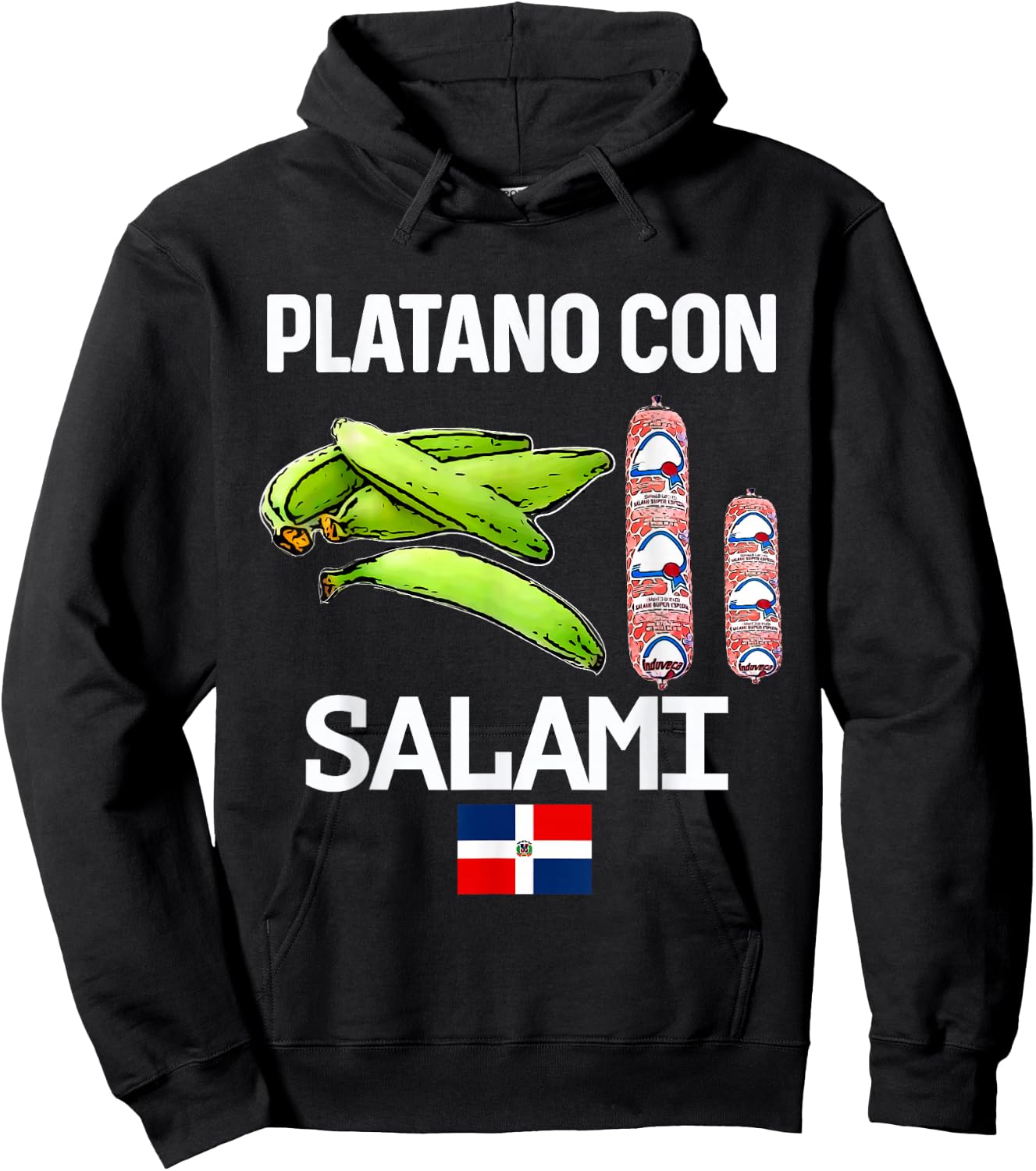 Dominicana Flag RD Dominican Republic Food Mangu Plantain Hoodie - Hoodie | Black