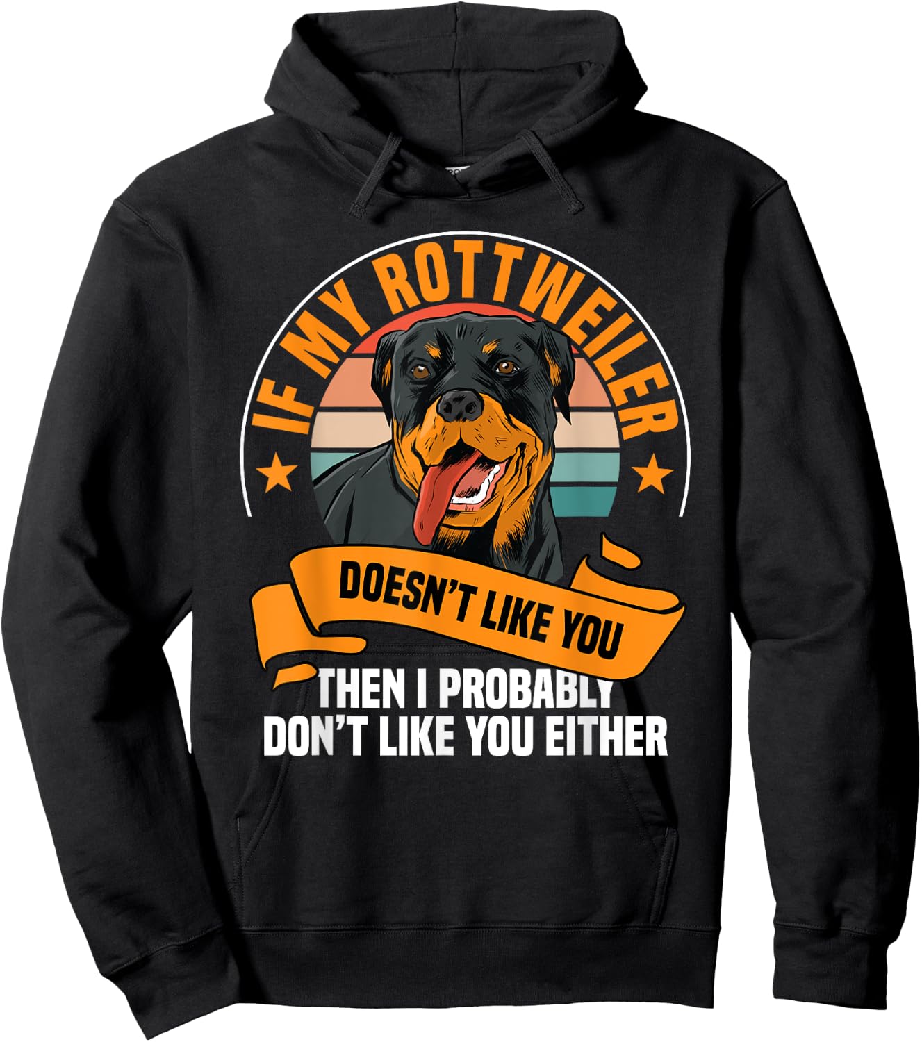 Rottweiler Dog Owner Breeders Fur Parent Pet Lover Hoodie - Hoodie | Black
