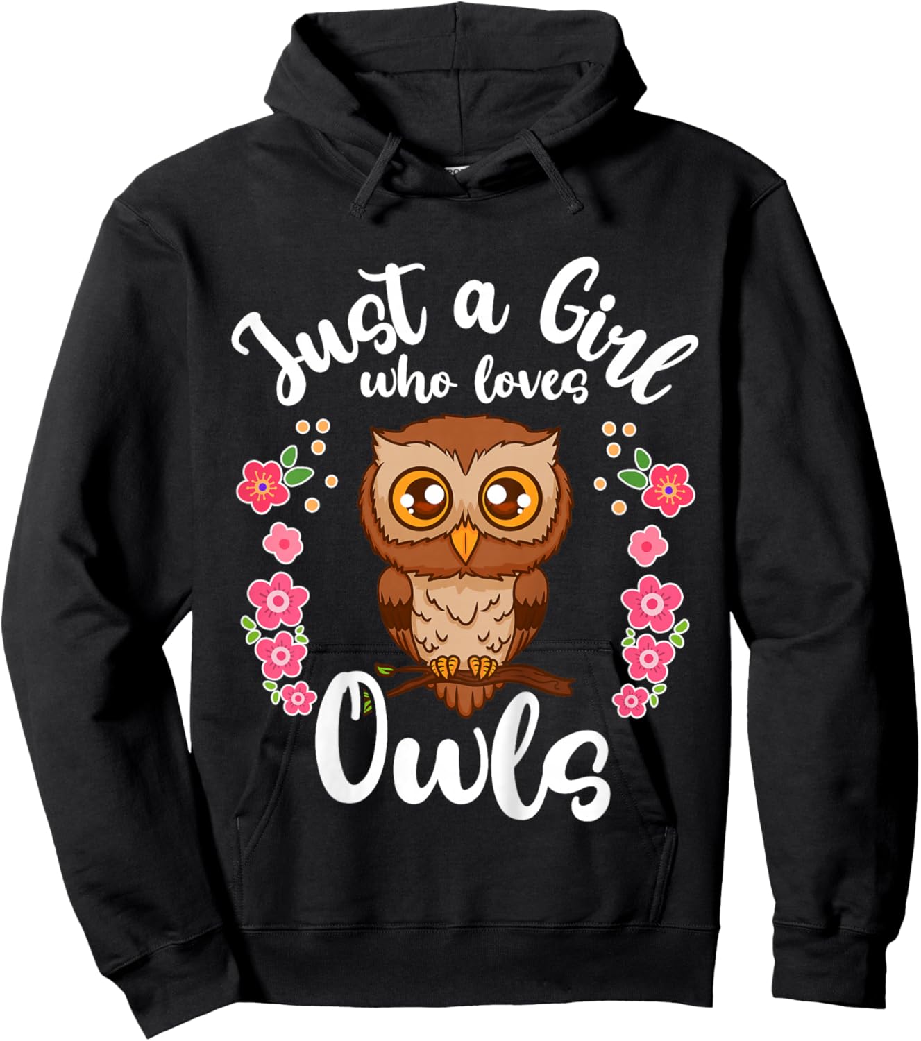 Kids Owl Just a Girl Who Loves Owls Hoodie - Hoodie | Black
