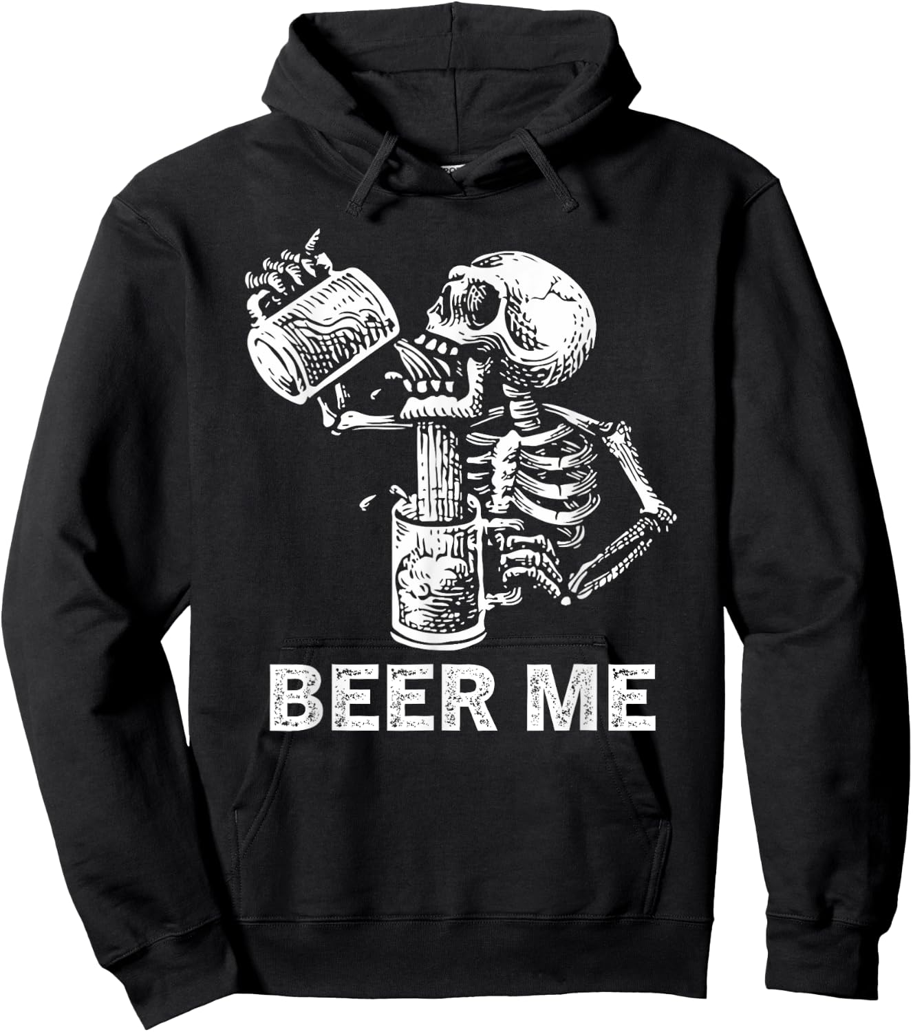 Beer Me Skeleton Scary Spooky Drinking Men Party Gift Hoodie - Hoodie | Black