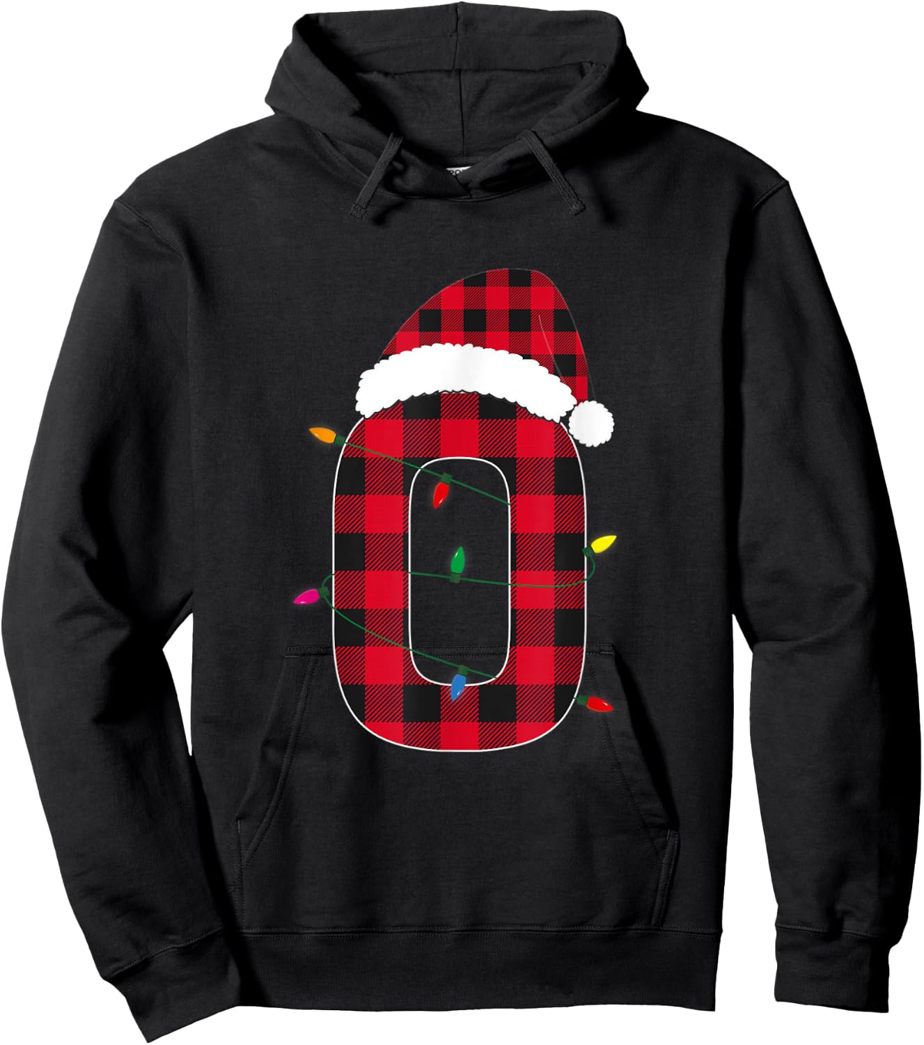 Awesome Letter O Initial Name Buffalo Plaid Christmas Hoodie - Hoodie | Black