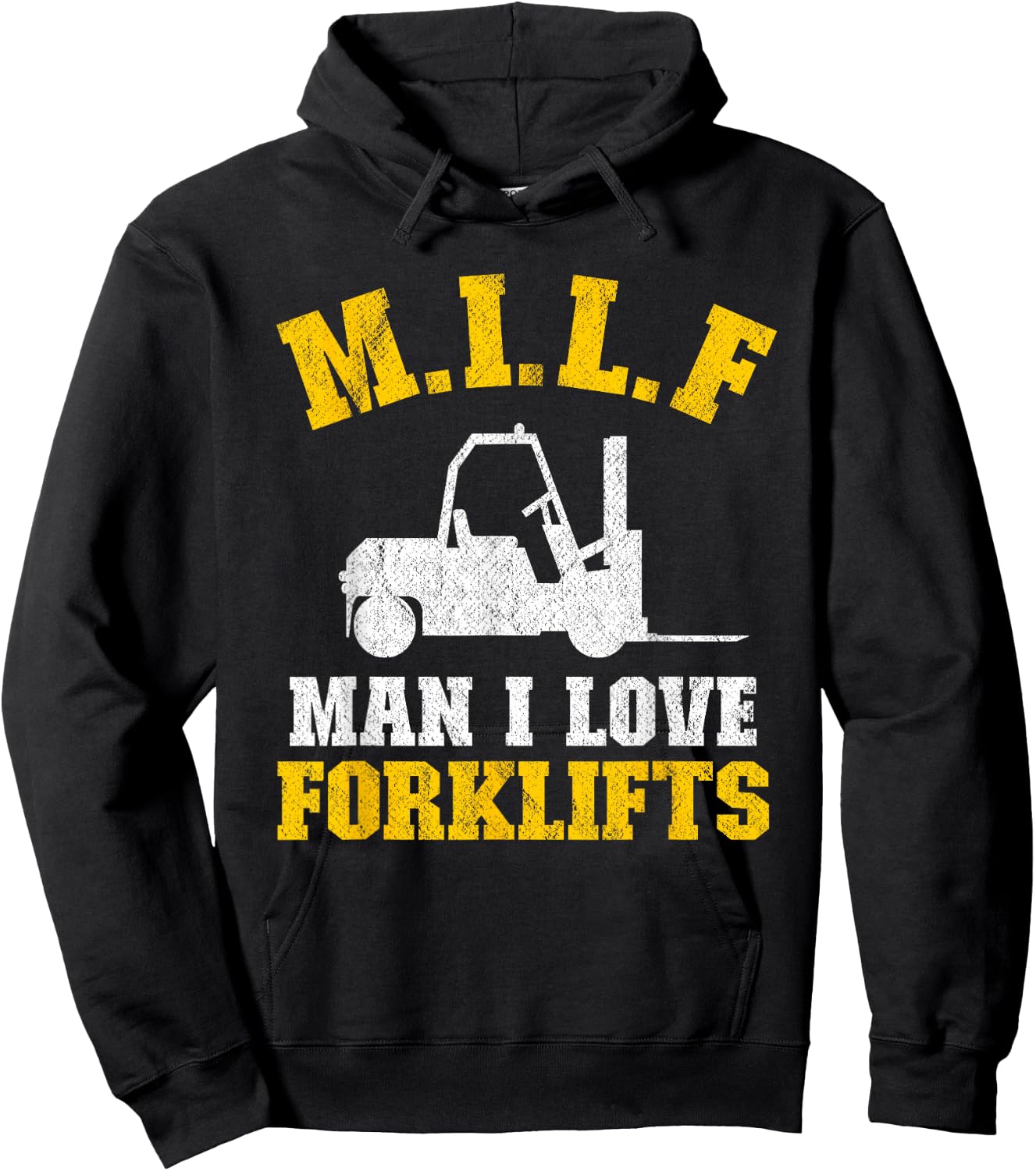 M.I.L.F Man I Love Forklifts Jokes Funny Forklift Driver Hoodie - Hoodie | Black