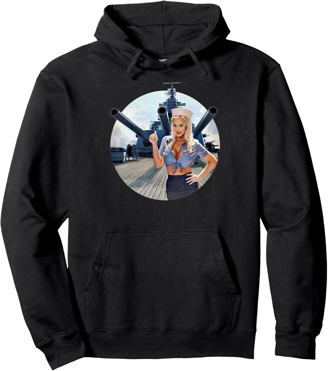 Pinup Girl Navy WW2 Vintage Poster Hoodie - Hoodie | Black