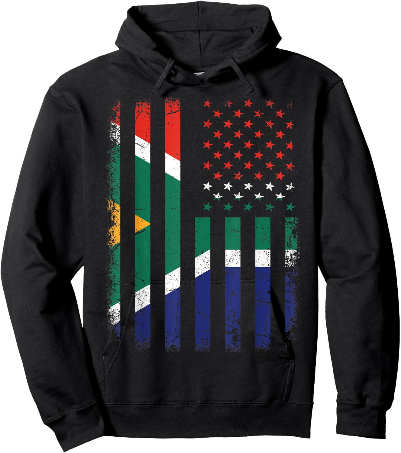 South African American Flag South African Roots South Africa Women Kids Men Hoodie - Hoodie | Black
