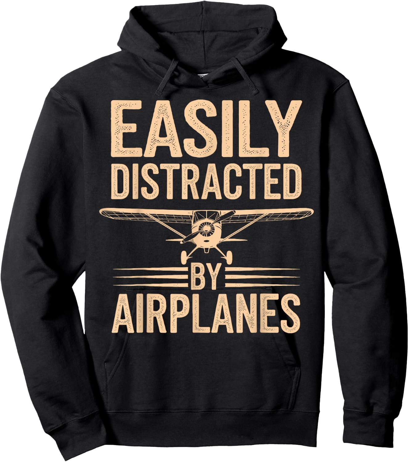 Easily Distracted By Airplanes Funny Pilot Hoodie - Hoodie | Black