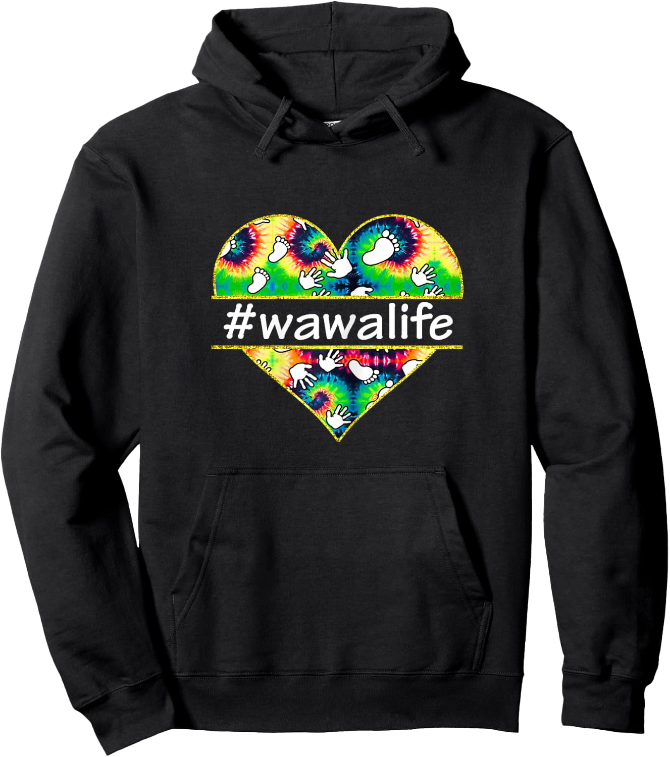 Love WaWa Life - Grandma Heart Hoodie - Hoodie | Black