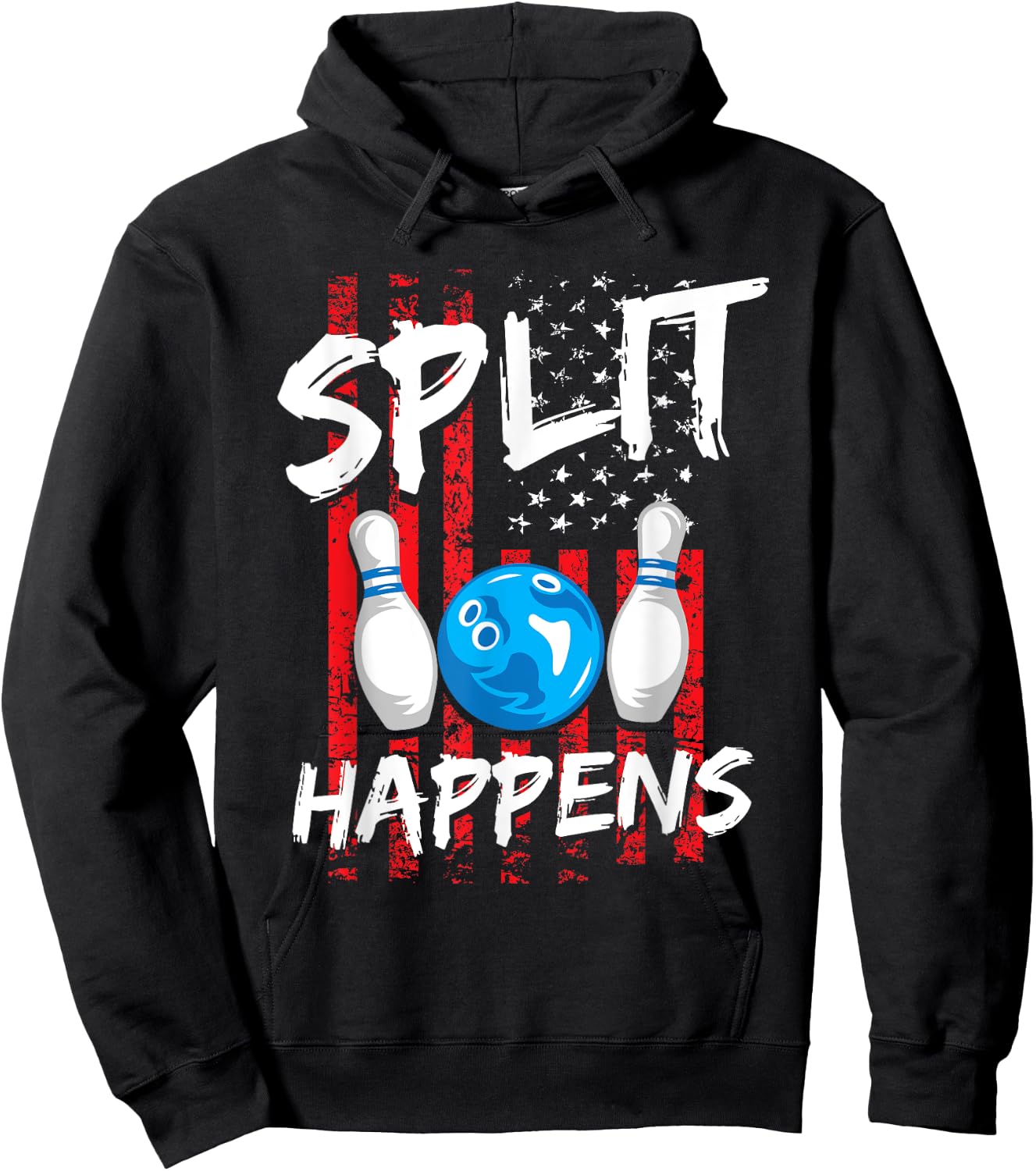 Split Happens - Bowler Men Funny Bowling Hoodie - Hoodie | Black