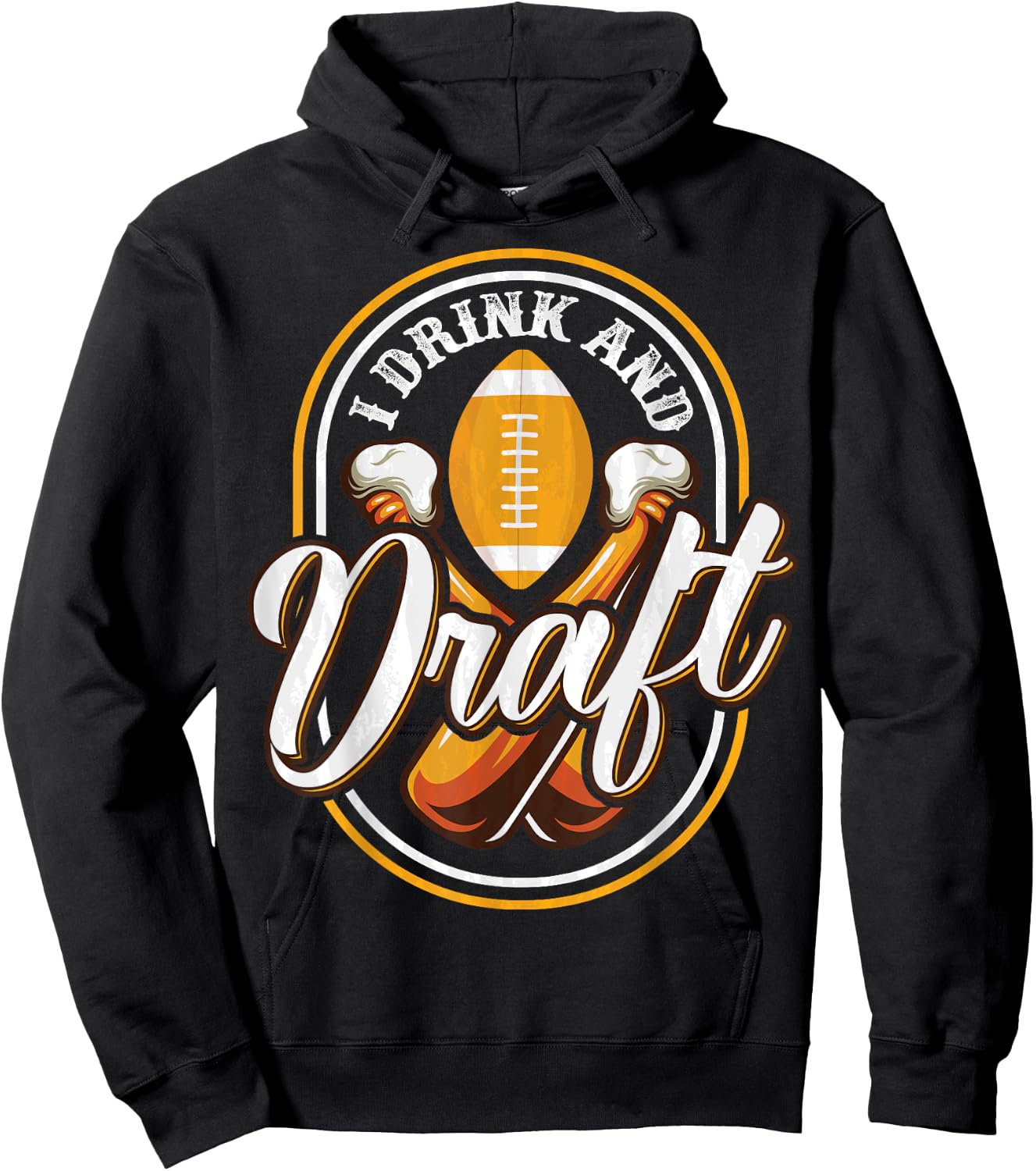 Funny Fantasy Football Trophy Draft Shirt Beer and Draft Hoodie - Hoodie | Black